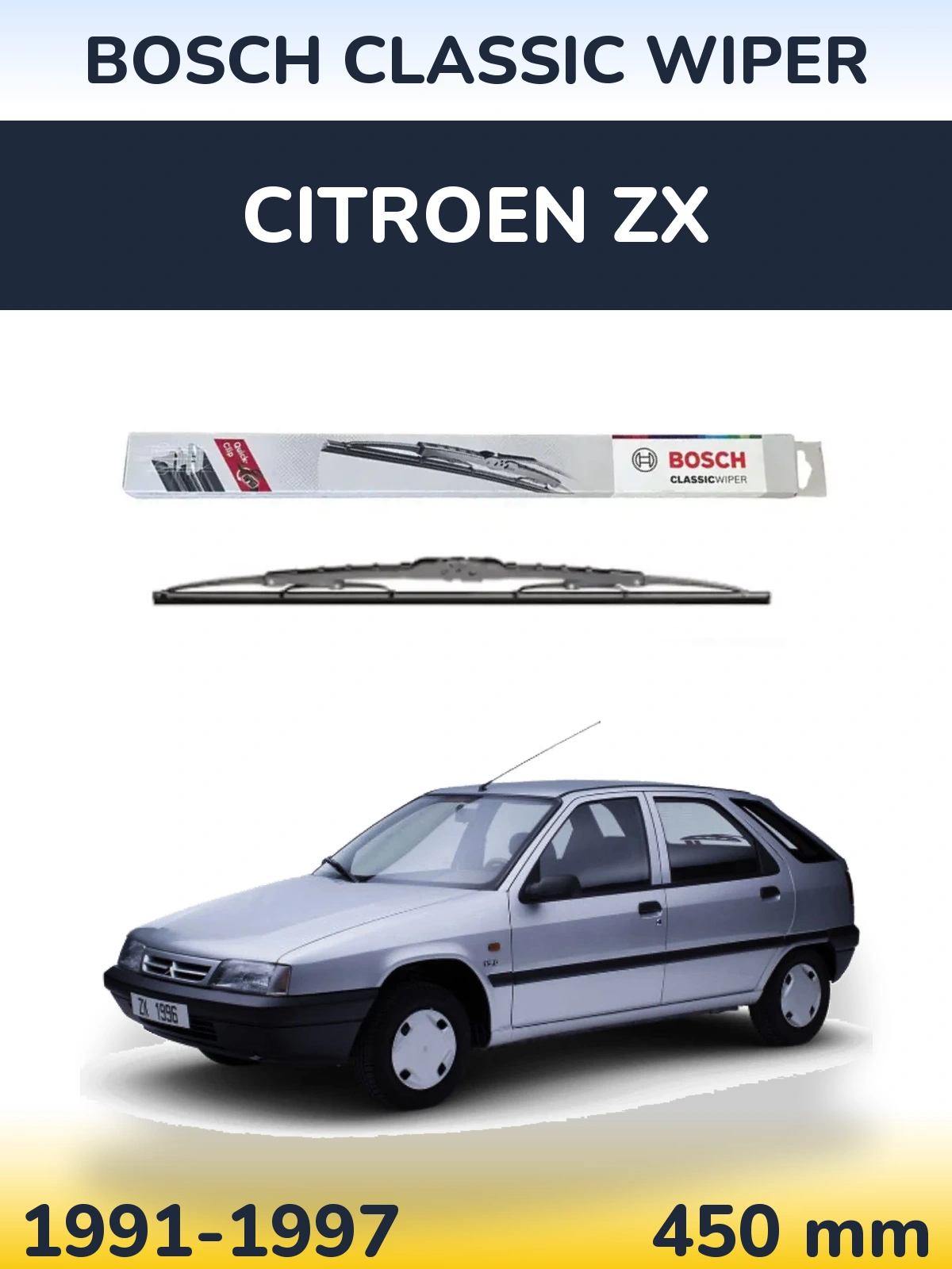 Zadní stěrač BOSCH Classic Wiper 450 mm pro Citroen ZX 1991-1997