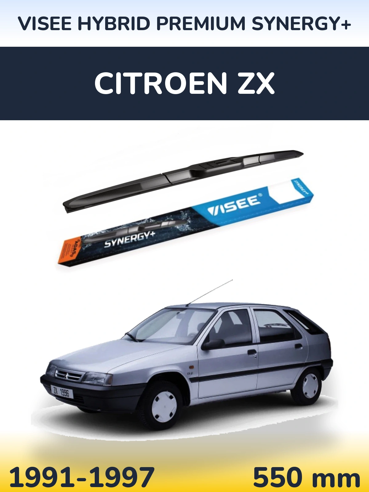 Přední stěrač VISEE HYBRID PREMIUM SYNERGY+ 550 mm pro Citroen ZX 1991-1997