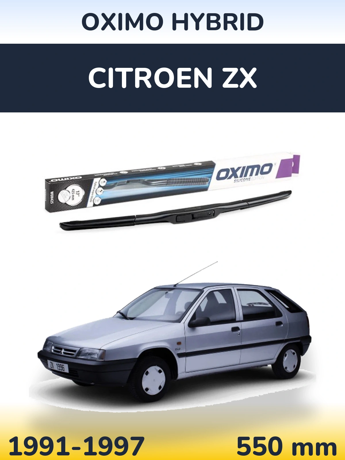 Přední stěrač Oximo Hybrid 550 mm pro Citroen ZX 1991-1997
