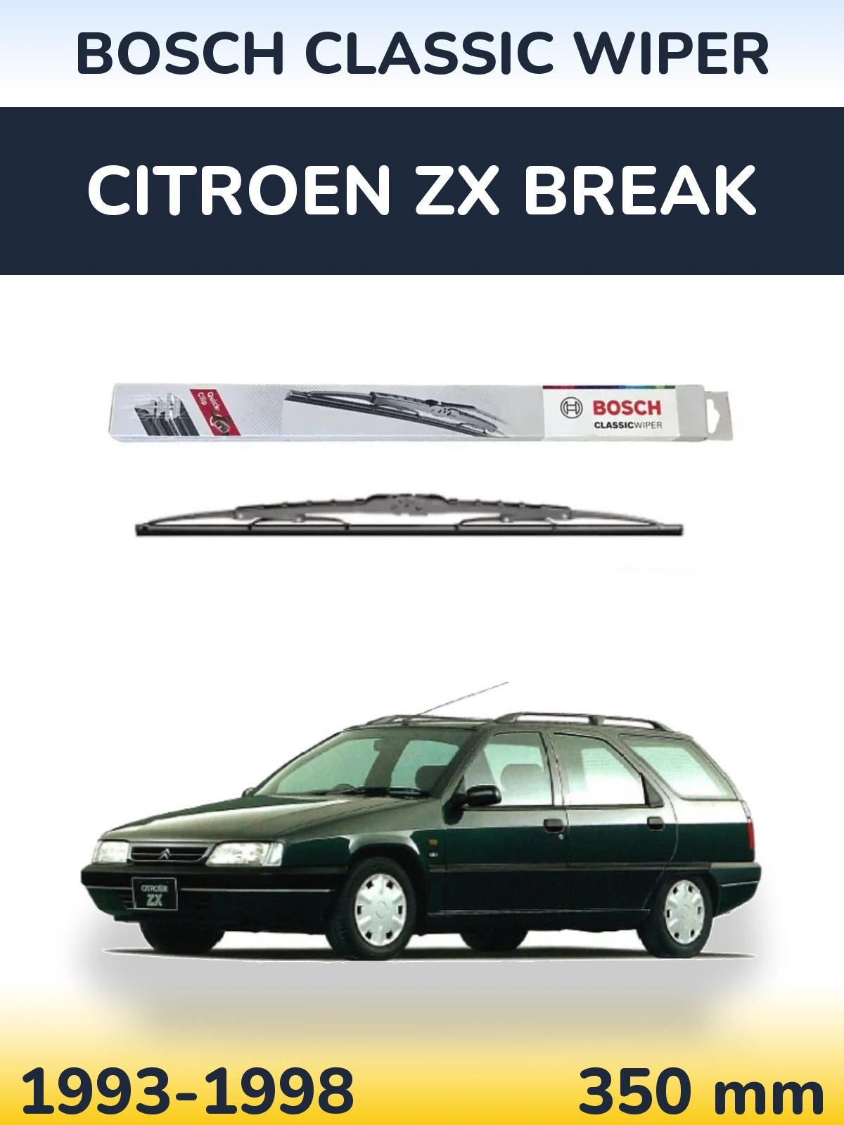 Задня щітка BOSCH Classic Wiper 340 мм для Citroen ZX Break 1993-1998