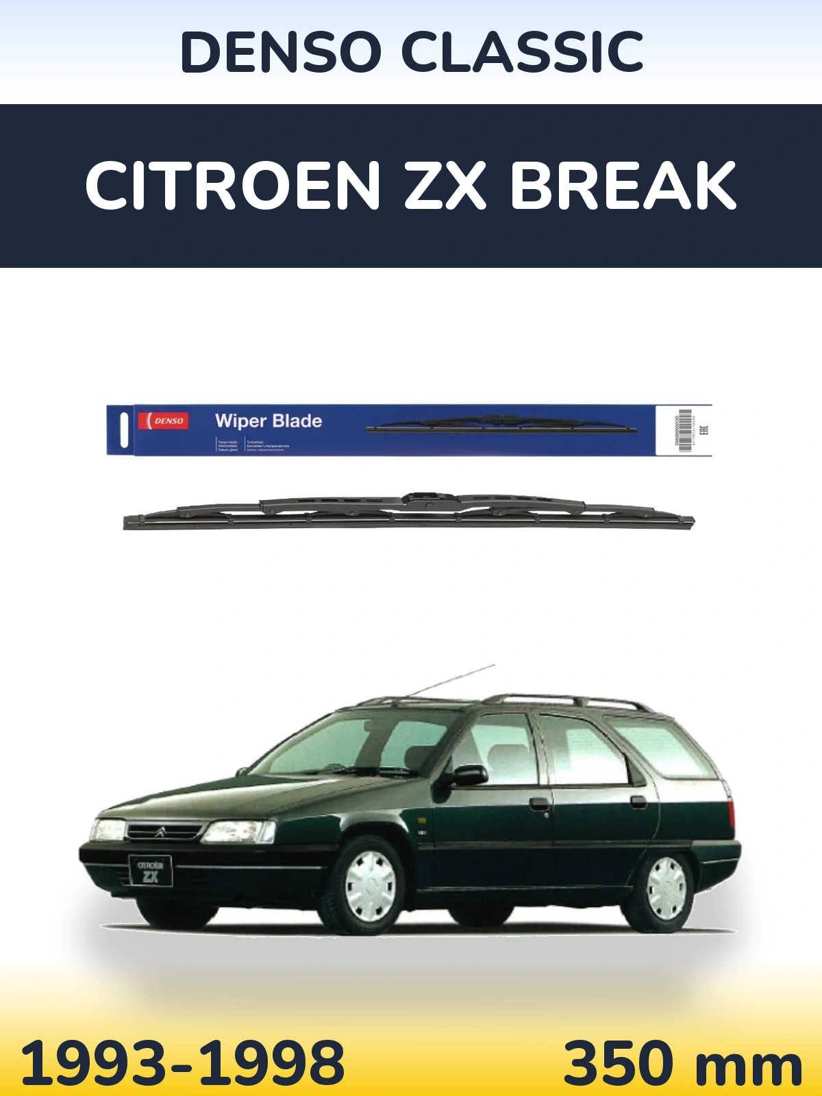 Zadní stěrač Denso Classic 350 mm pro Citroen ZX Break 1993-1998