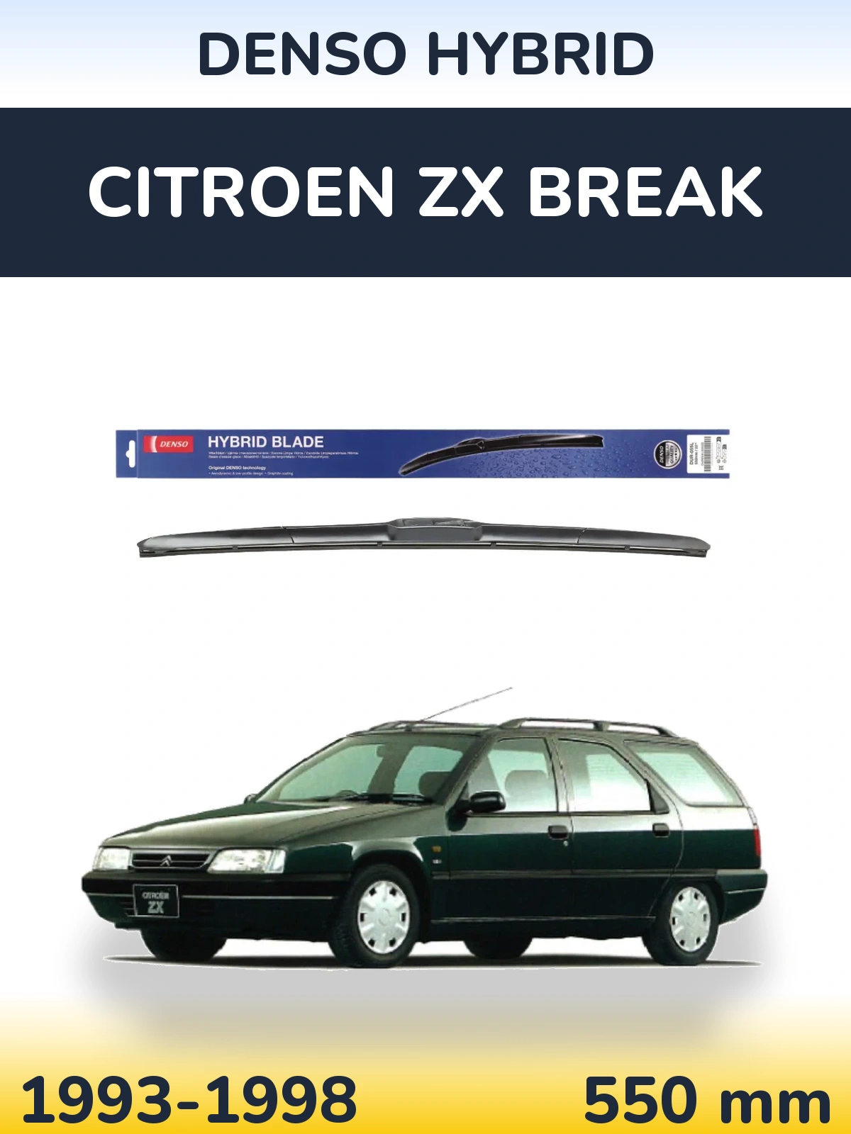 Přední stěrač Denso Hybrid 550 mm pro Citroen ZX Break 1993-1998