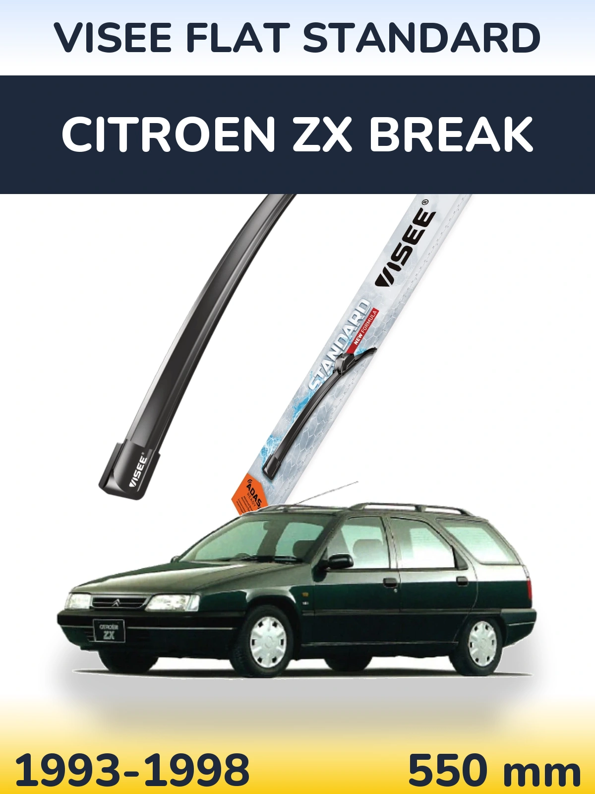 Přední stěrač VISEE FLAT STANDARD 550 mm pro Citroen ZX Break 1993-1998