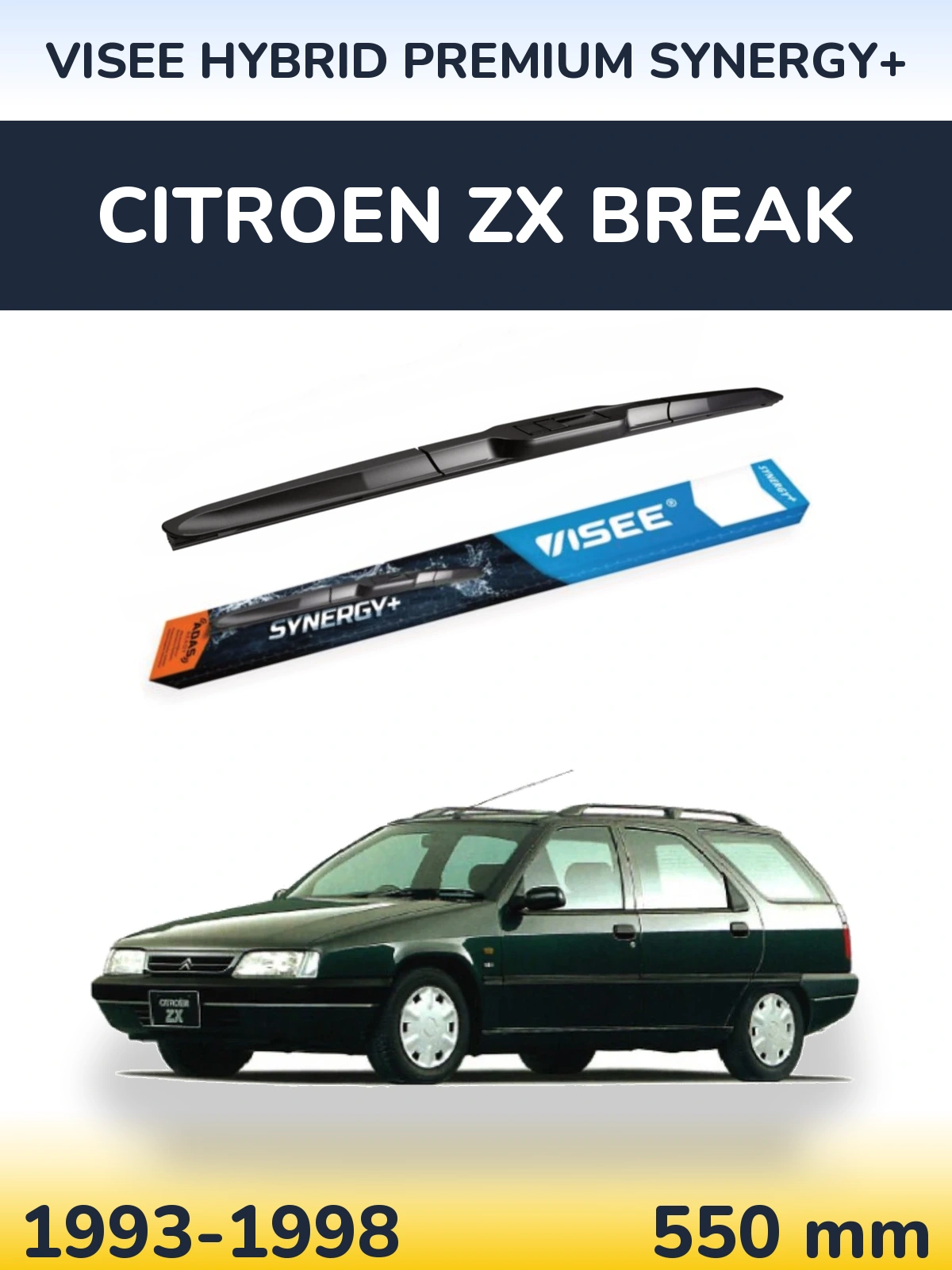 Přední stěrač VISEE HYBRID PREMIUM SYNERGY+ 550 mm pro Citroen ZX Break 1993-1998