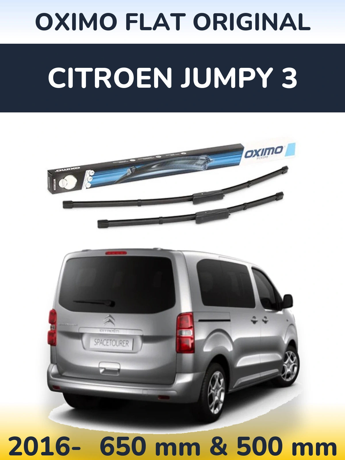 Sada předních stěračů Oximo Flat Original 650 a 475 mm pro Citroen Jumpy 3 2016-2026