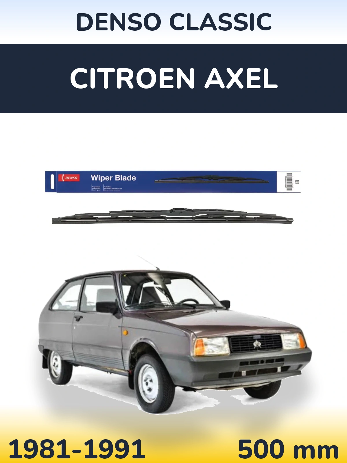 Zadní stěrač Denso Classic 500 mm pro Citroen Axel 1981-1991
