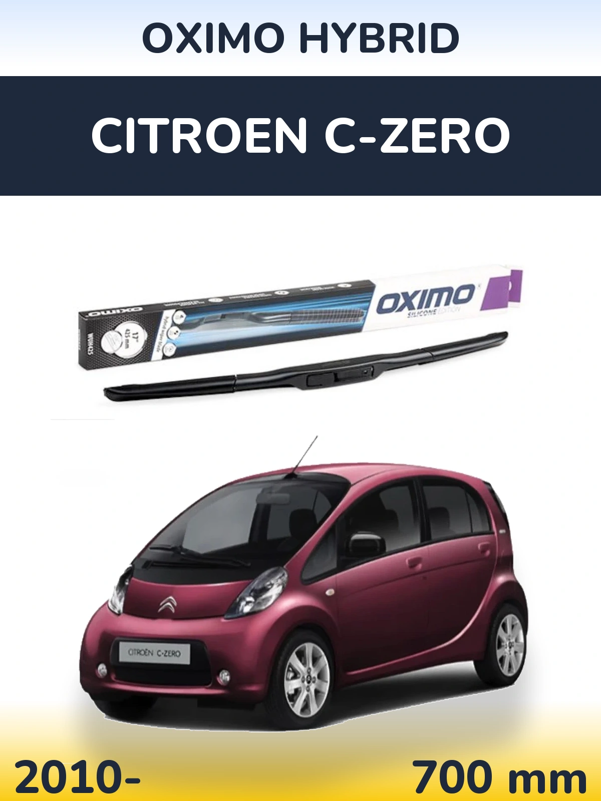 Přední stěrač Oximo Hybrid 700 mm pro Citroen C-Zero 2010-2026