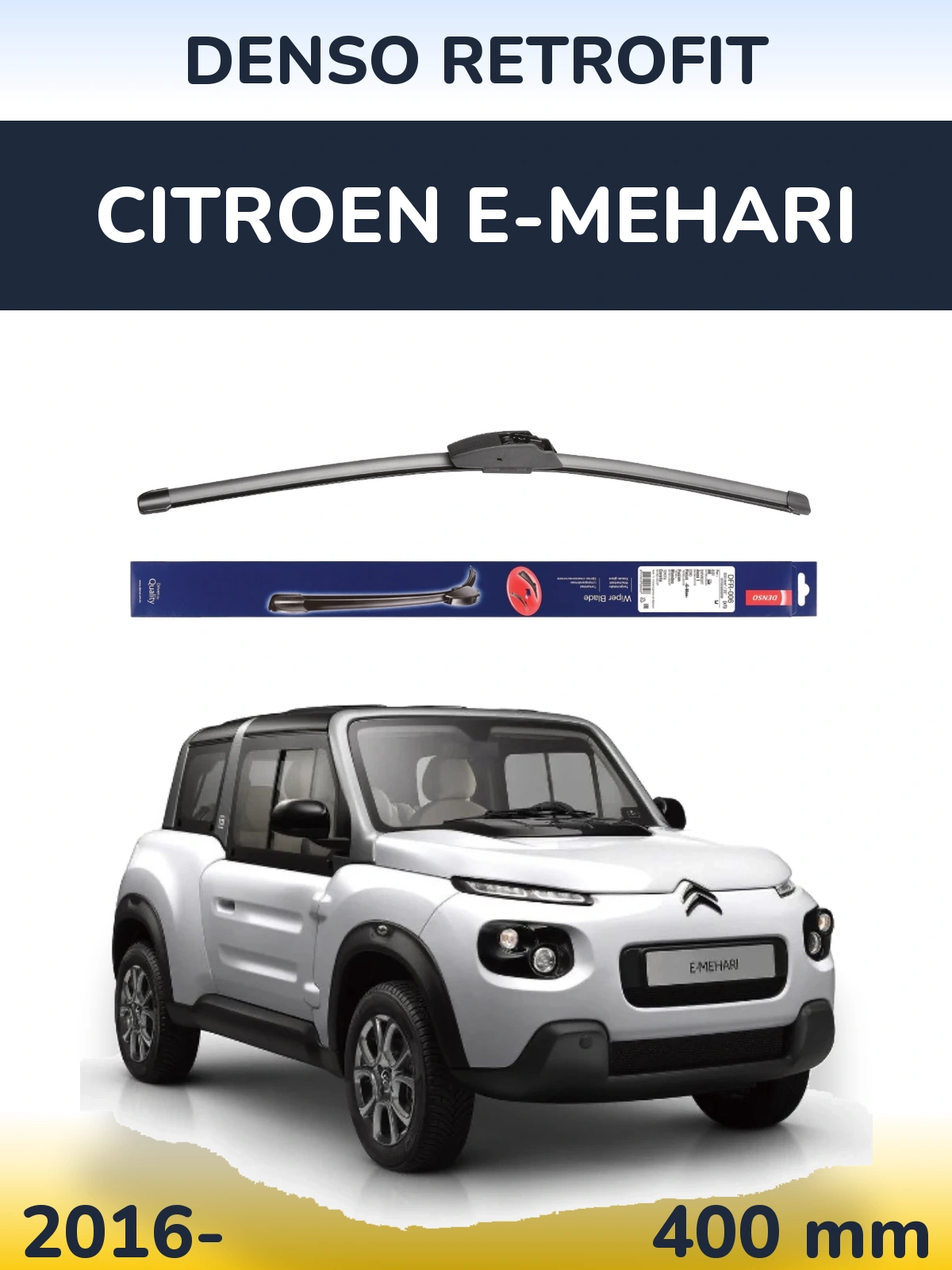 Přední stěrač Denso Retrofit 400 mm pro Citroen E-Mehari 2016-2026