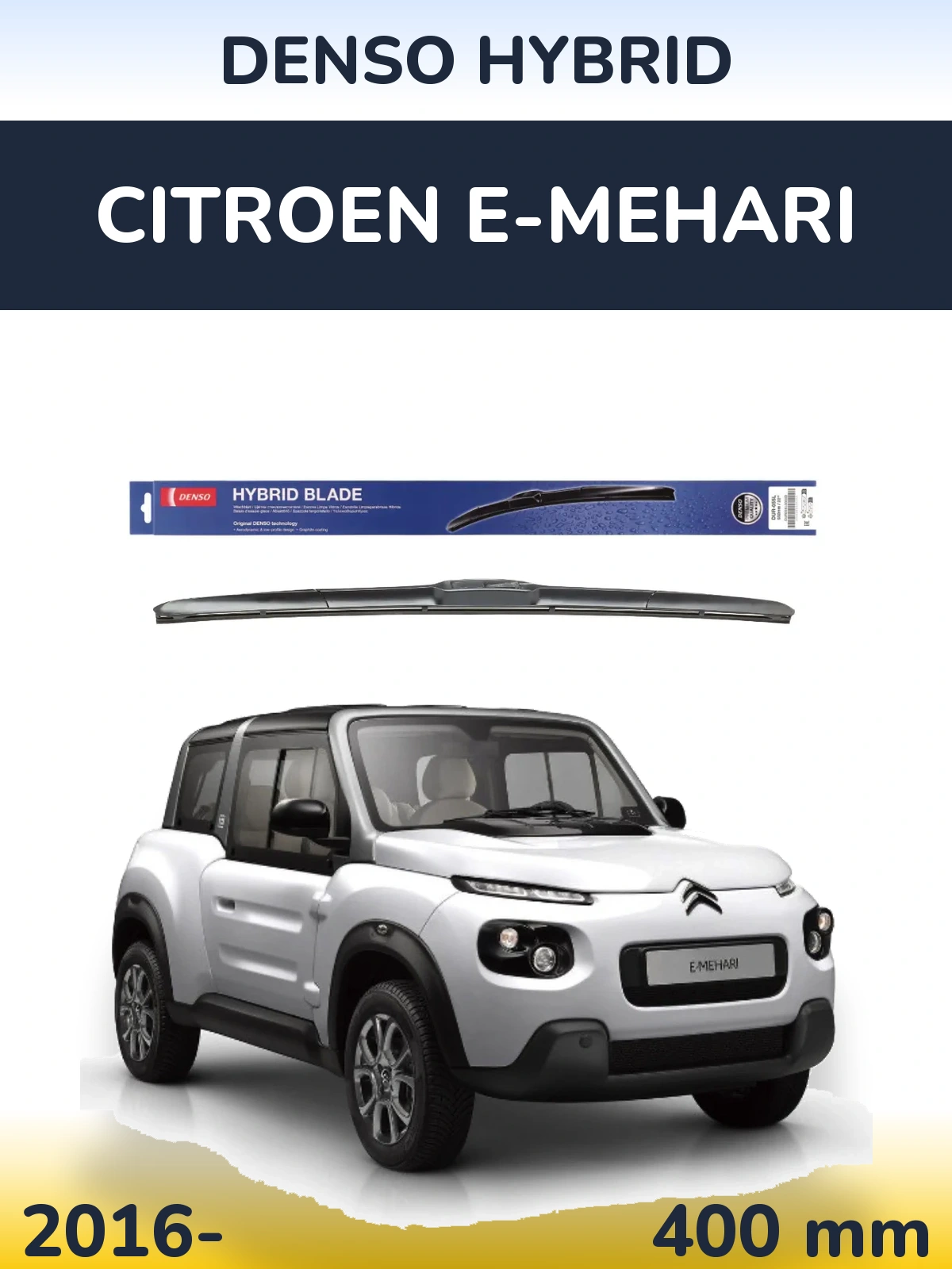 Přední stěrač Denso Hybrid 400 mm pro Citroen E-Mehari 2016-2026