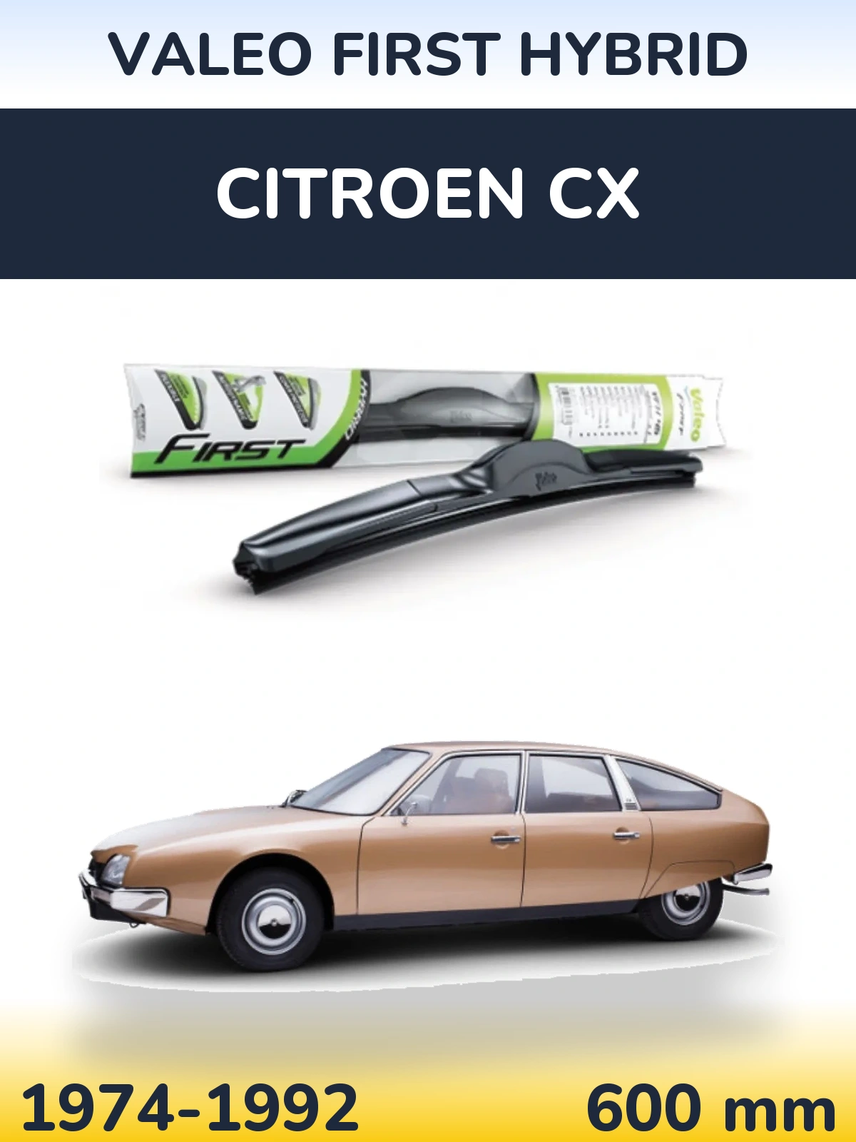 Přední stěrač Valeo First Hybrid 600 mm pro Citroen CX 1974-1992