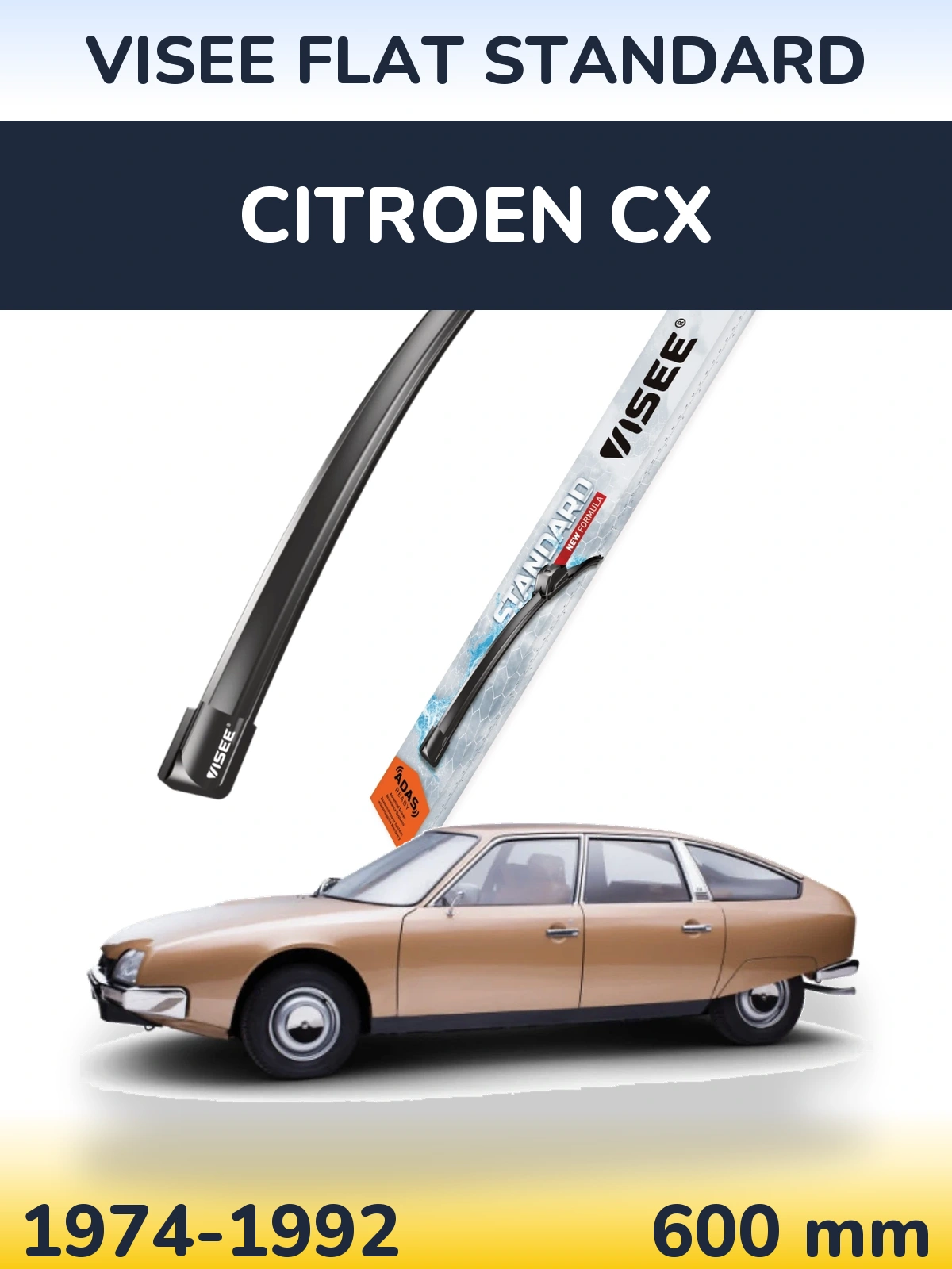 Přední stěrač VISEE FLAT STANDARD 600 mm pro Citroen CX 1974-1992