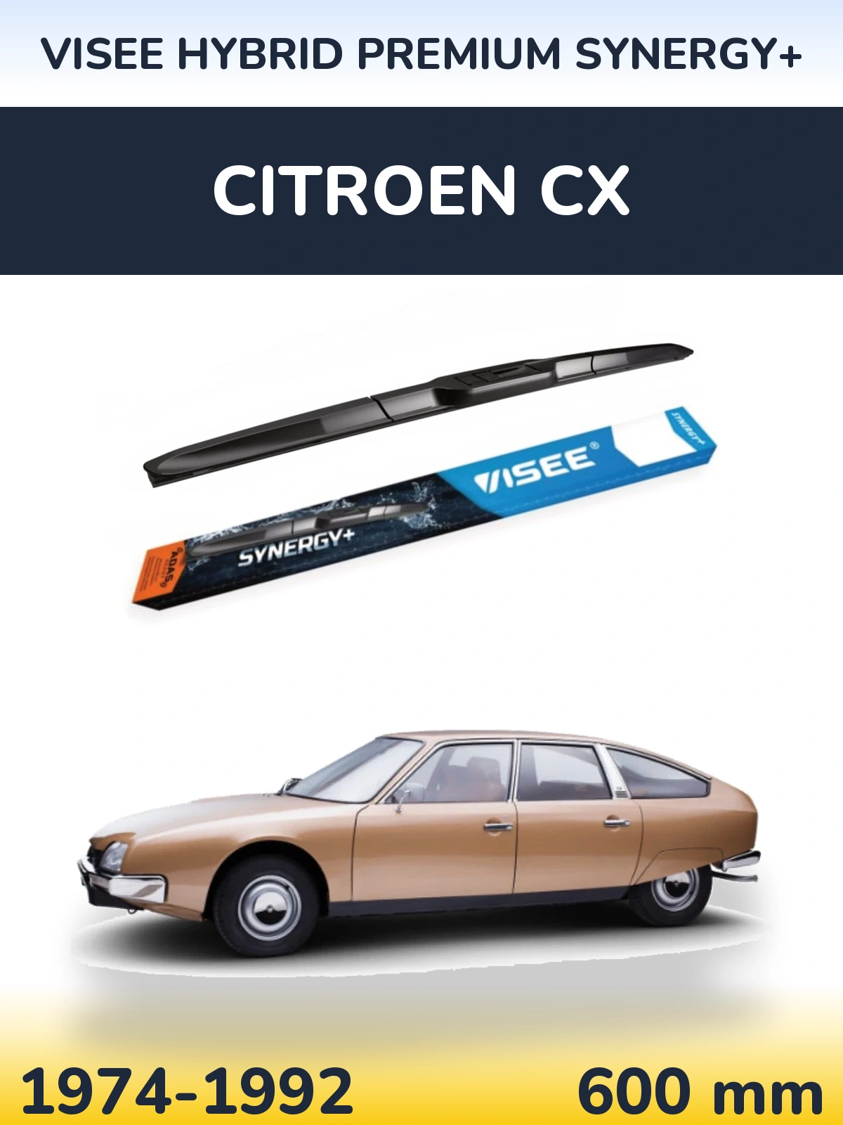 Přední stěrač VISEE HYBRID PREMIUM SYNERGY+ 600 mm pro Citroen CX 1974-1992