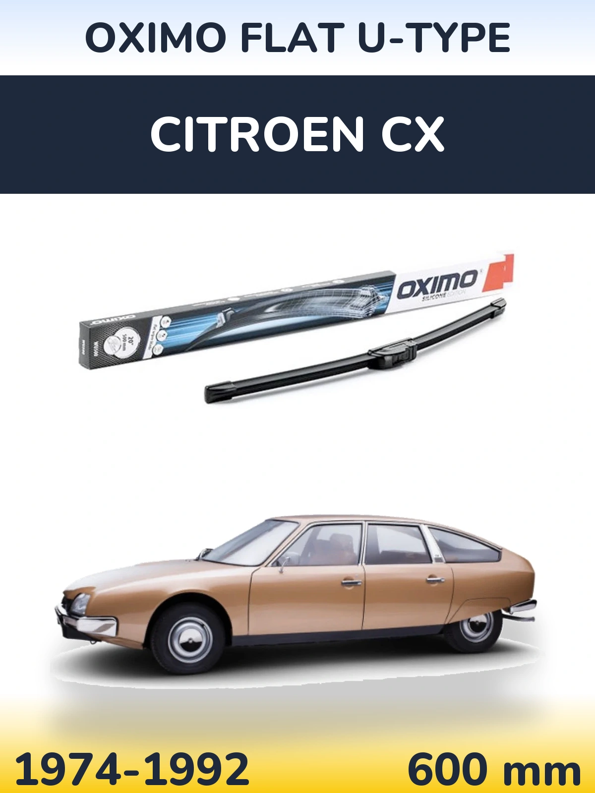 Přední stěrač Oximo Flat U-type 600 mm pro Citroen CX 1974-1992