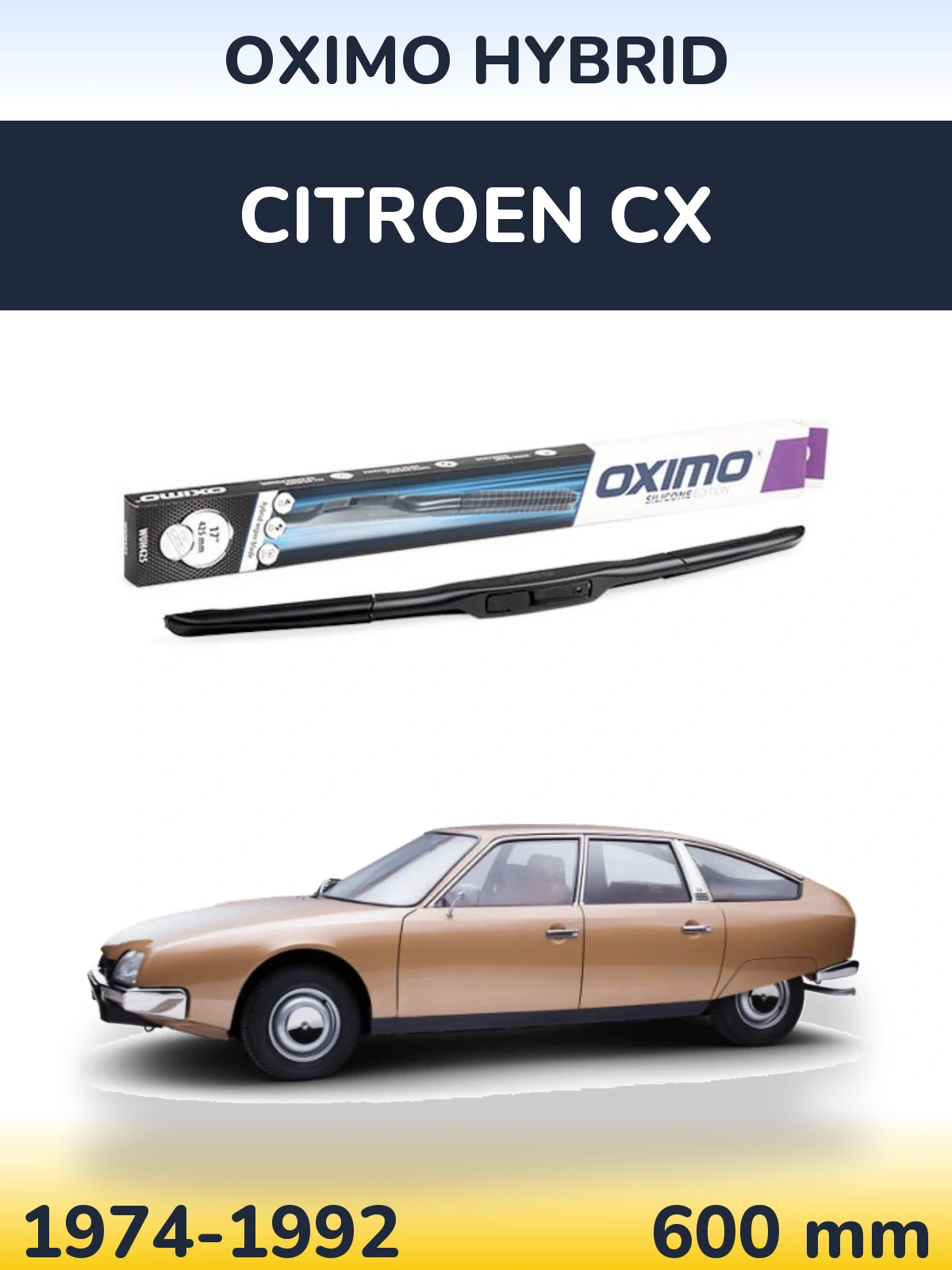 Přední stěrač Oximo Hybrid 600 mm pro Citroen CX 1974-1992