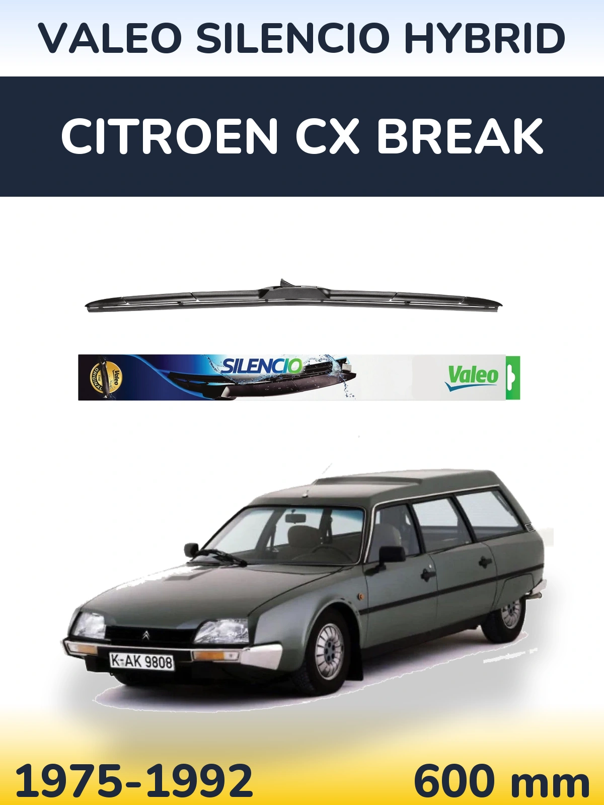 Přední stěrač Valeo Silencio Hybrid 600 mm pro Citroen CX Break 1975-1992