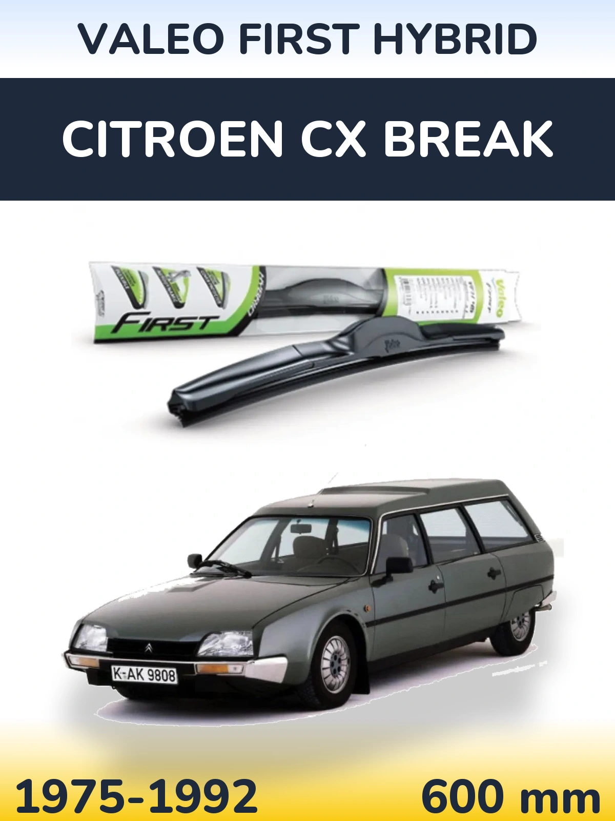 Přední stěrač Valeo First Hybrid 600 mm pro Citroen CX Break 1975-1992