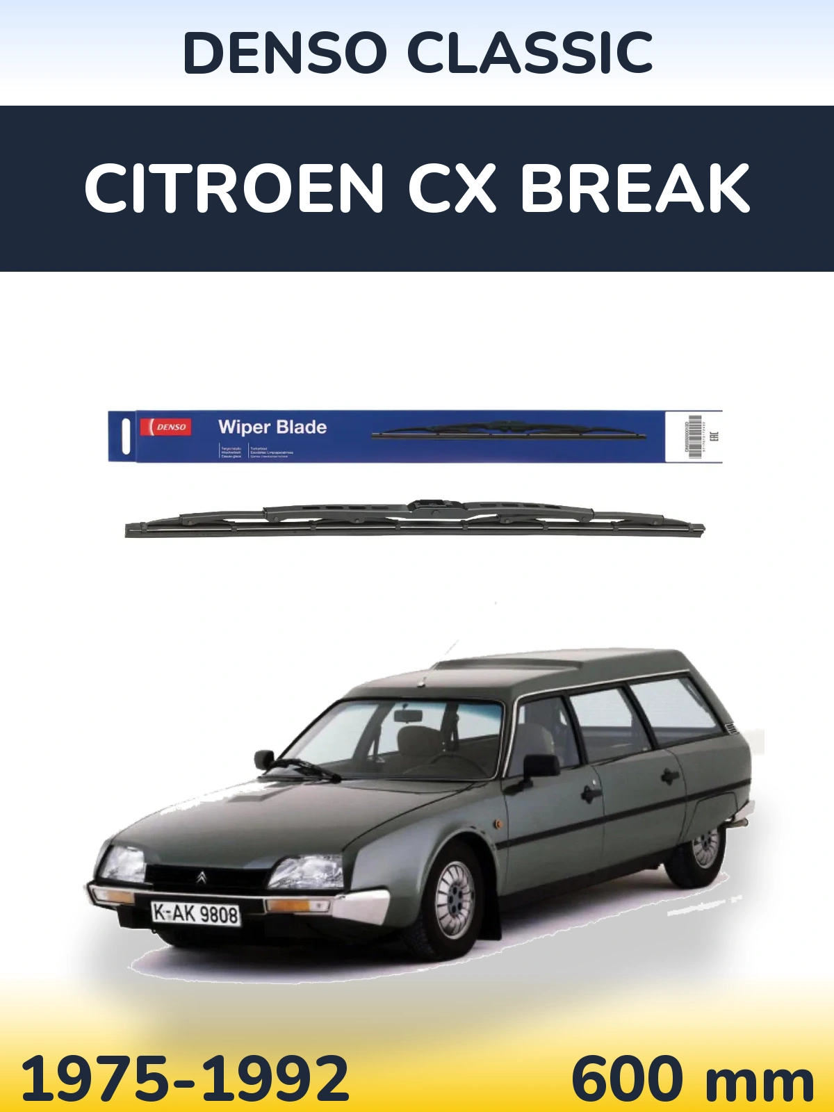 Передня щітка Denso Classic 600 мм для Citroen CX Break 1975-1992