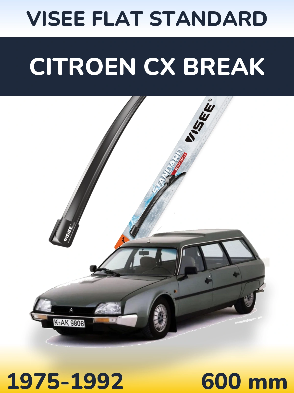Přední stěrač VISEE FLAT STANDARD 600 mm pro Citroen CX Break 1975-1992