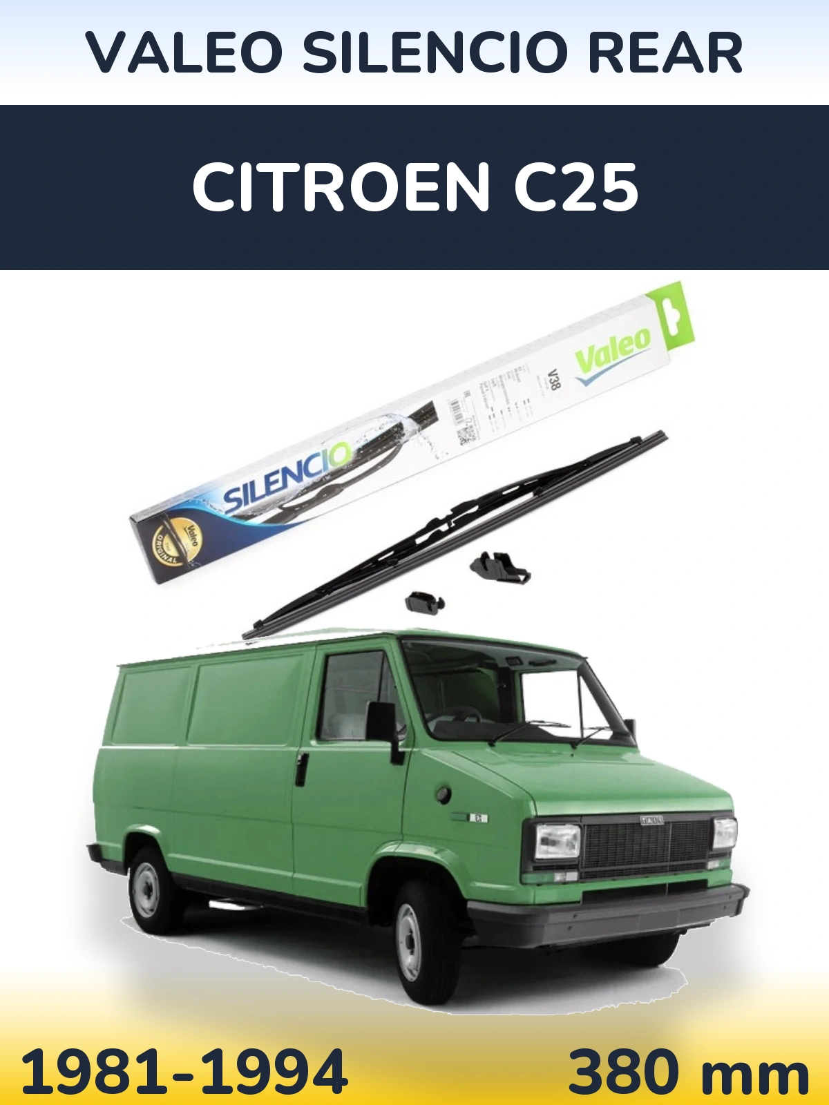 Задня щітка Valeo Silencio Rear 380 мм для Citroen C25 1981-1994