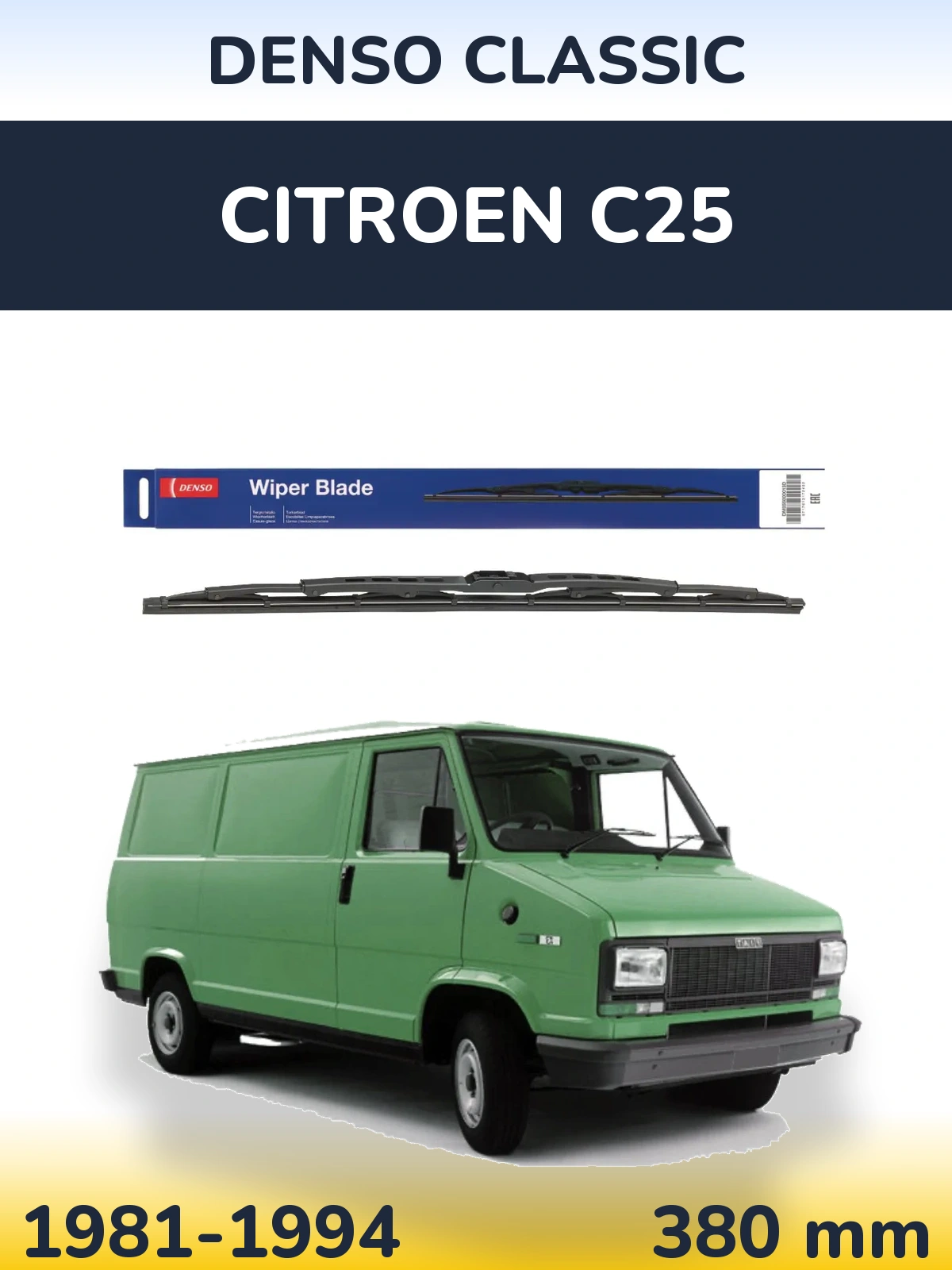 Zadní stěrač Denso Classic 380 mm pro Citroen C25 1981-1994