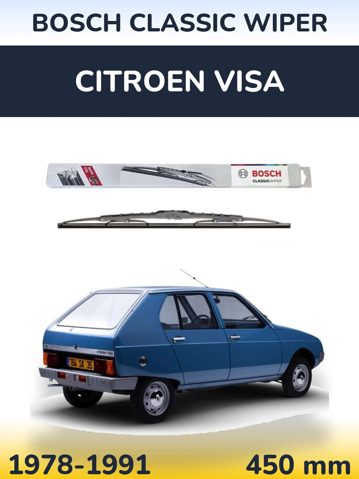 Přední stěrač BOSCH Classic Wiper 450 mm pro Citroen Visa 1978-1991