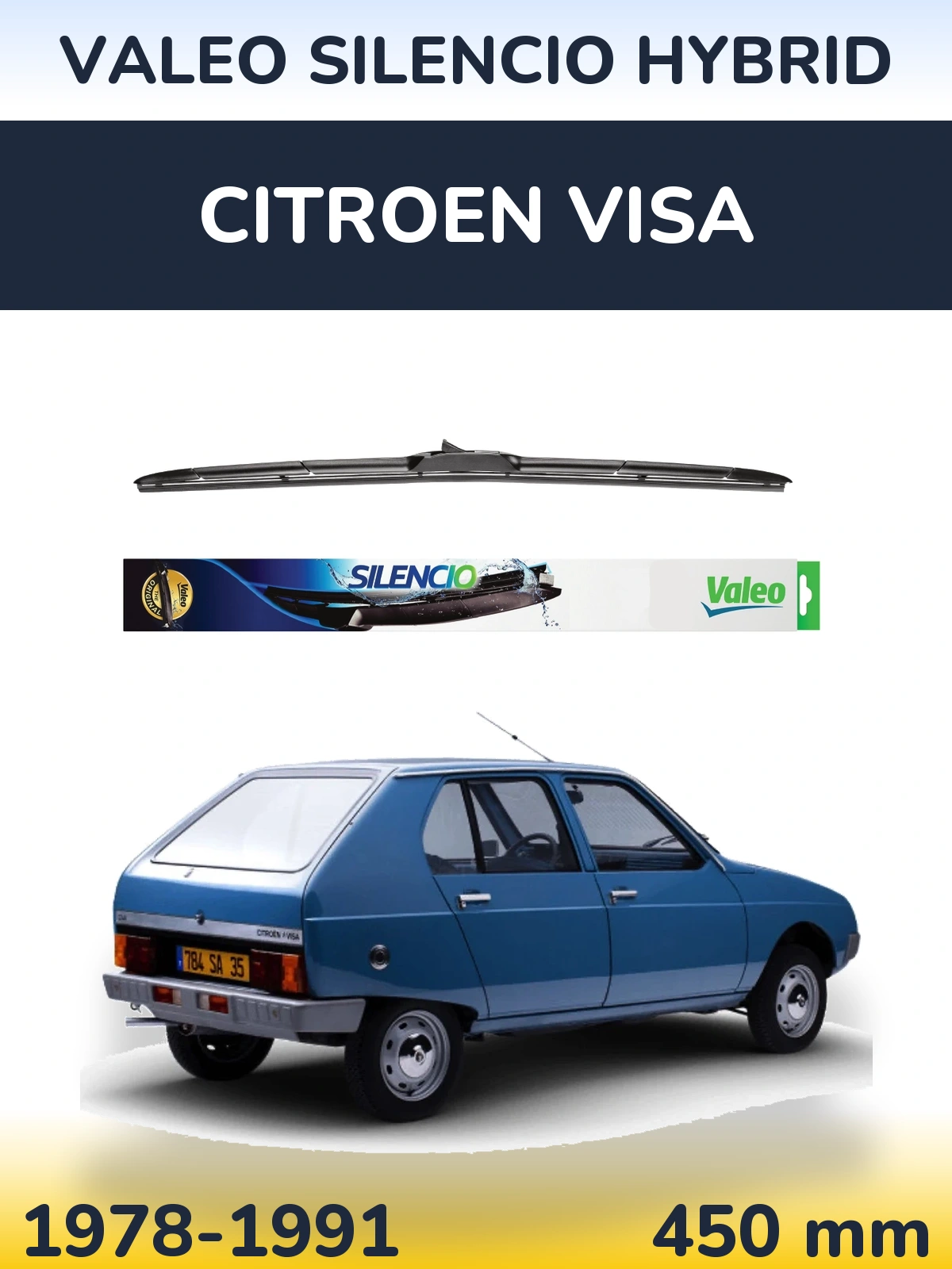 Přední stěrač Valeo Silencio Hybrid 450 mm pro Citroen Visa 1978-1991