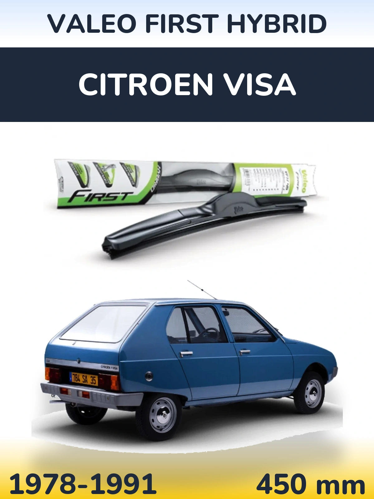 Přední stěrač Valeo First Hybrid 450 mm pro Citroen Visa 1978-1991