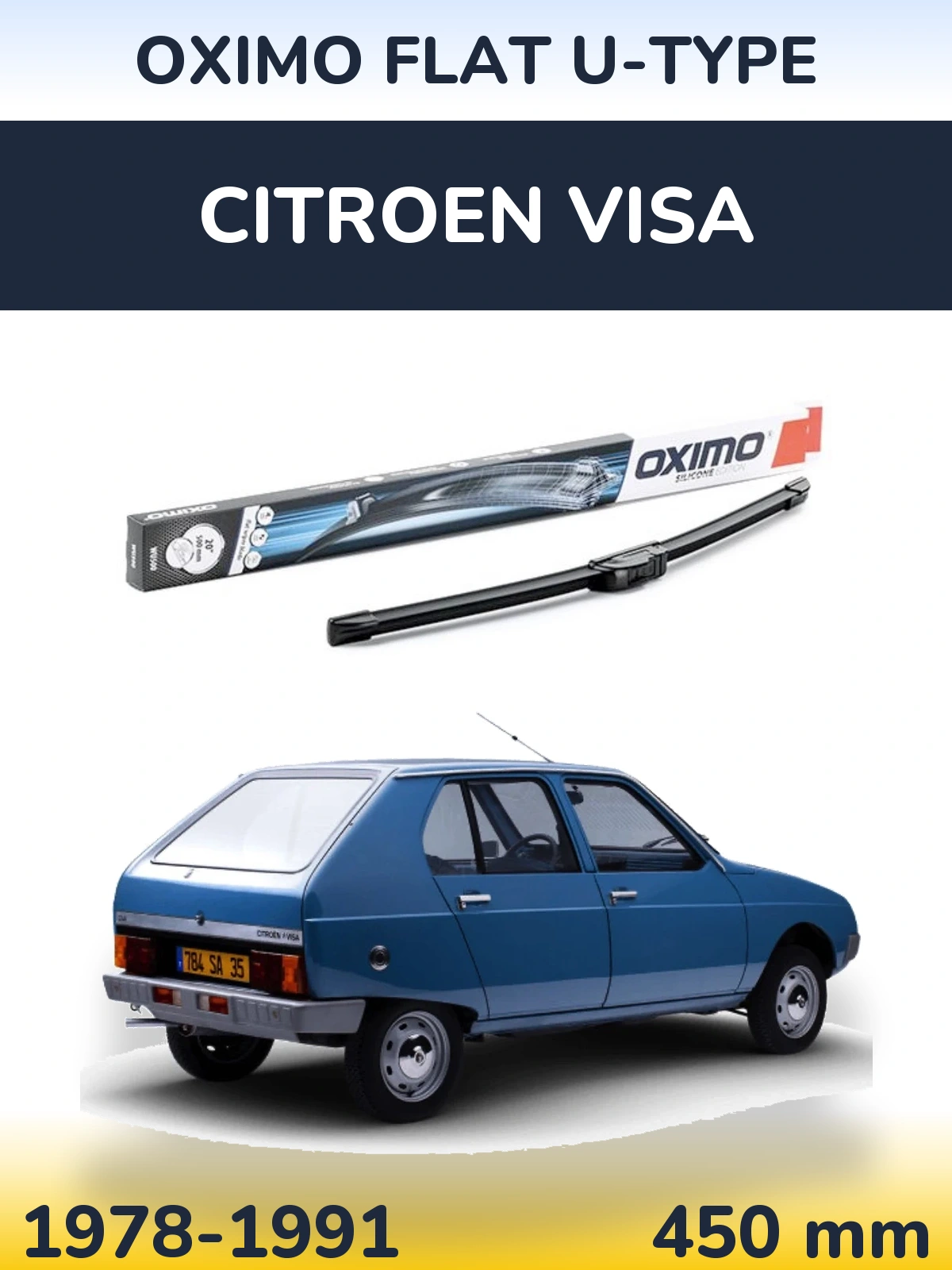 Přední stěrač Oximo Flat U-type 450 mm pro Citroen Visa 1978-1991