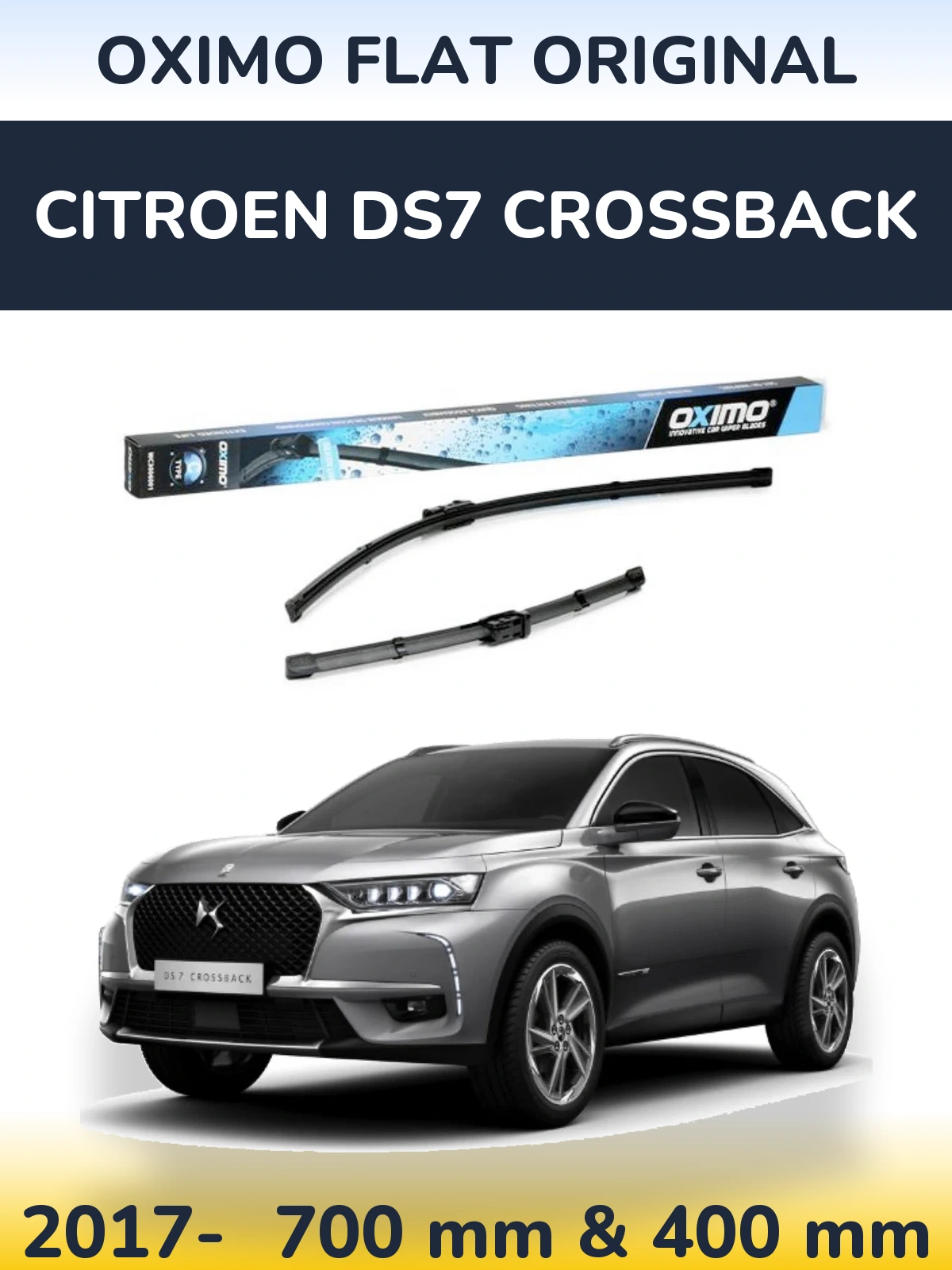 Sada předních stěračů Oximo Flat Original 700 a 400 mm pro Citroen DS7 Crossback 2017-2026