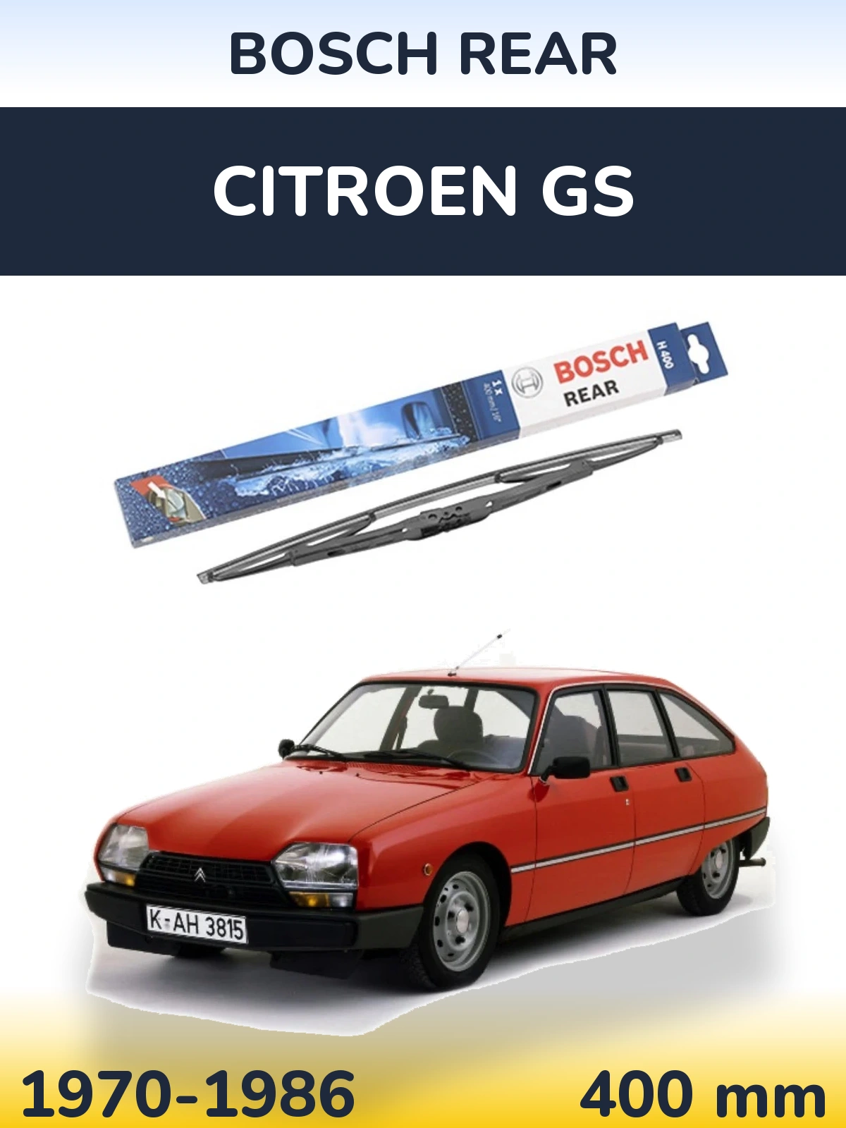 Zadní stěrač BOSCH Rear 400 mm pro Citroen GS 1970-1986