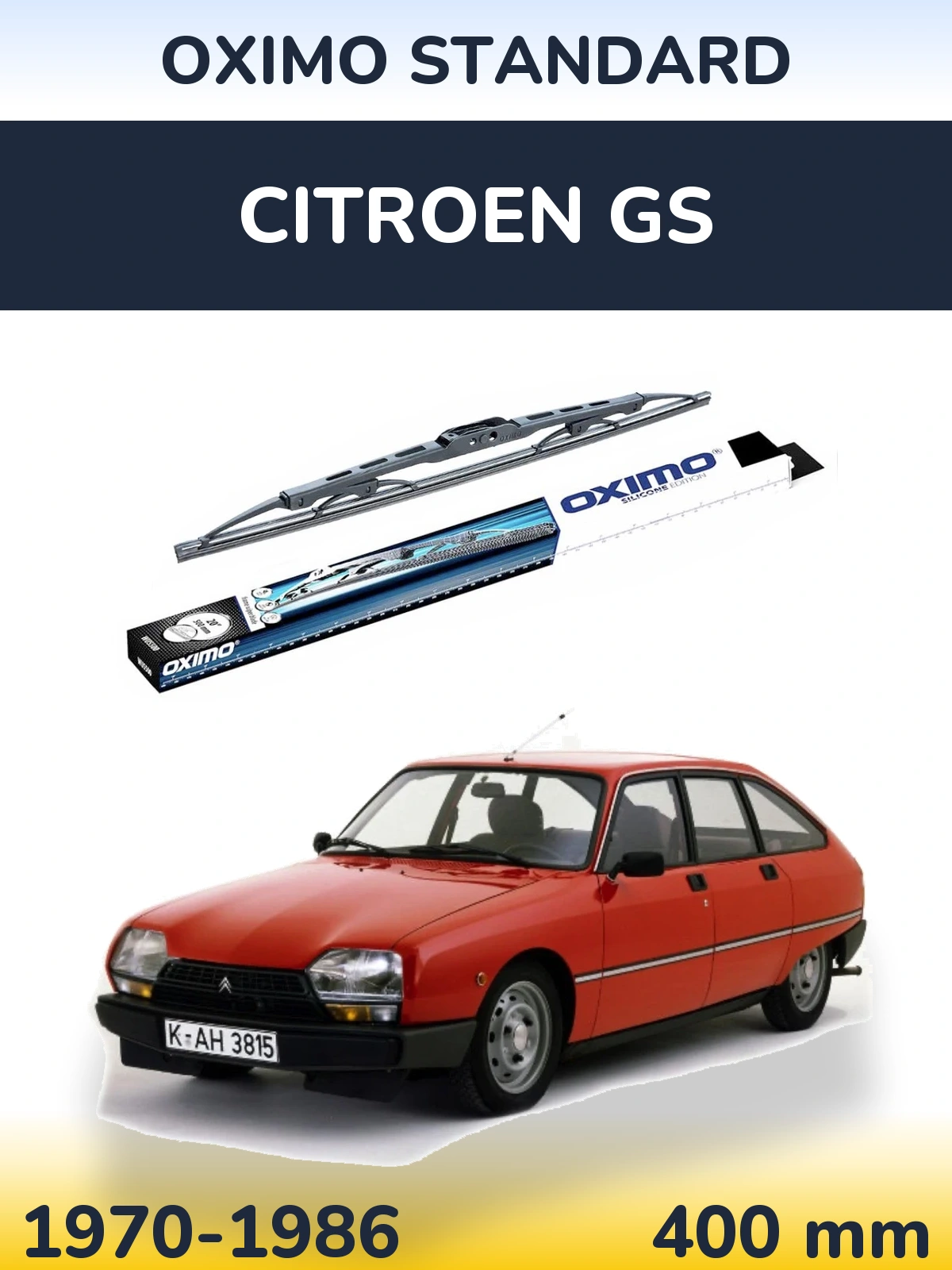 Zadní stěrač Oximo Standard 400 mm pro Citroen GS 1970-1986