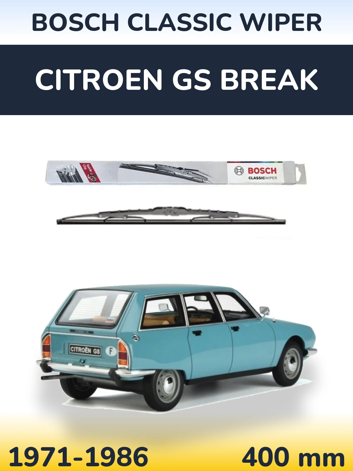 Zadní stěrač BOSCH Classic Wiper 400 mm pro Citroen GS Break 1971-1986