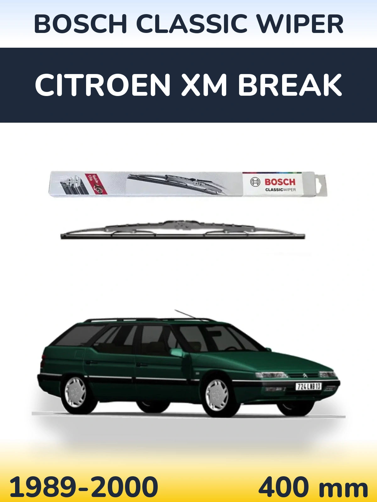 Zadní stěrač BOSCH Classic Wiper 400 mm pro Citroen XM Break 1989-2000