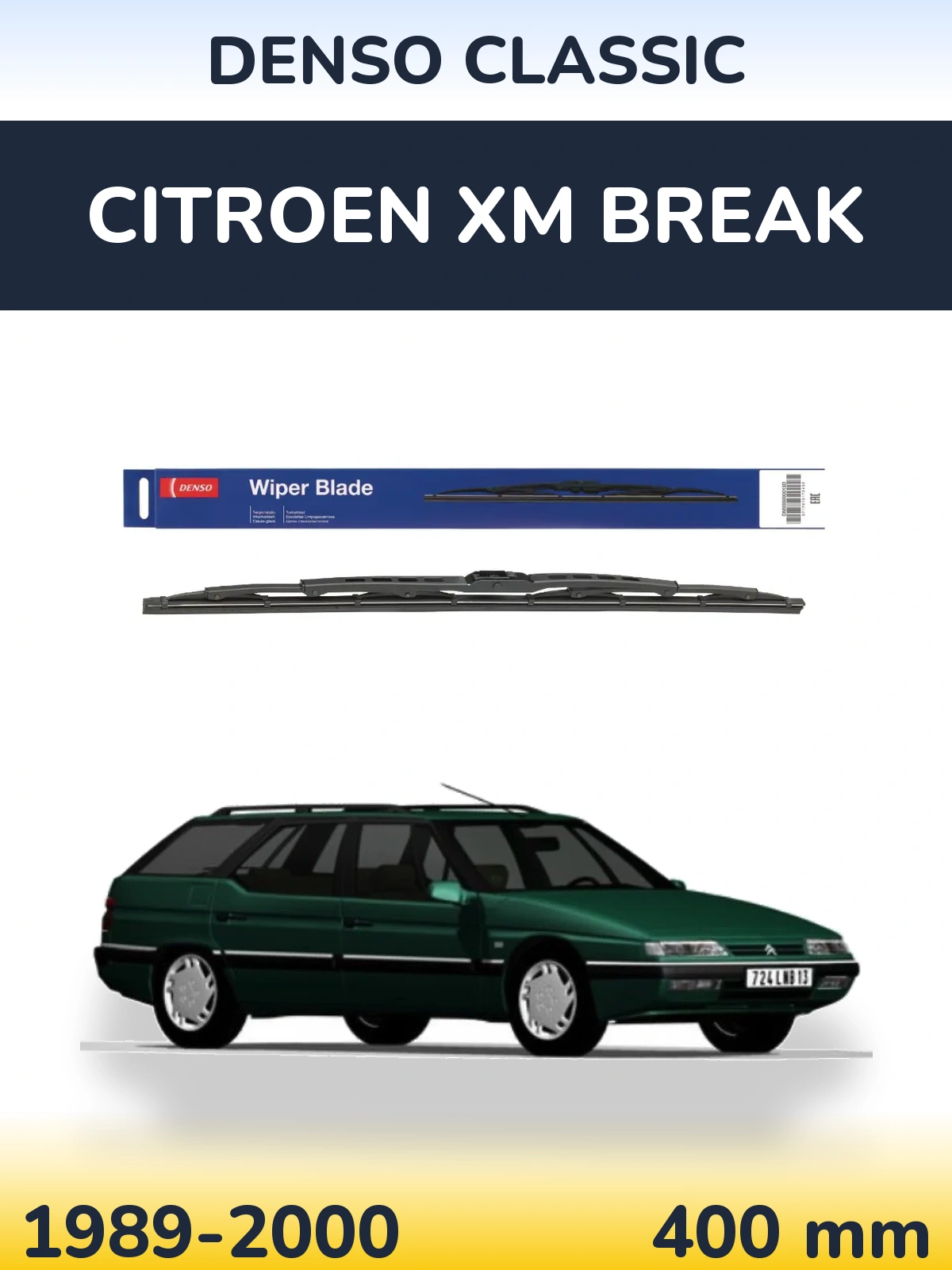 Zadní stěrač Denso Classic 400 mm pro Citroen XM Break 1989-2000