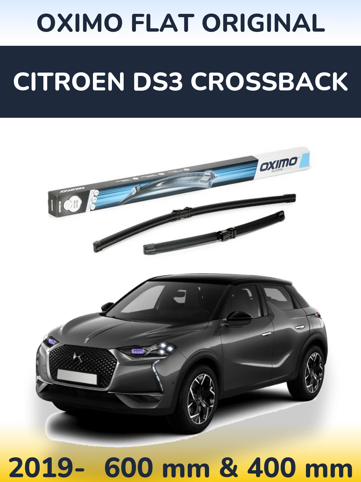 Sada předních stěračů Oximo Flat Original 600 a 400 mm pro Citroen DS3 Crossback 2019-2026