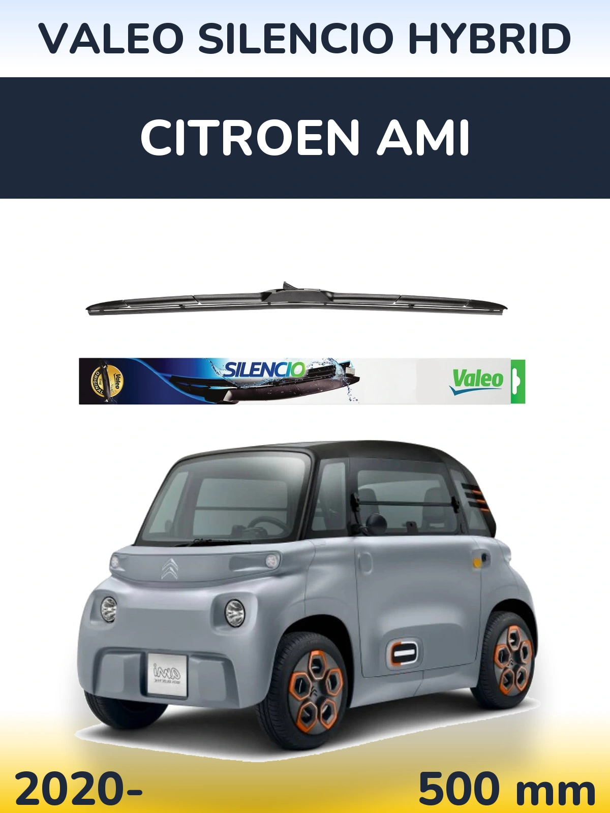 Přední stěrač Valeo Silencio Hybrid 500 mm pro Citroen Ami 2020-2026