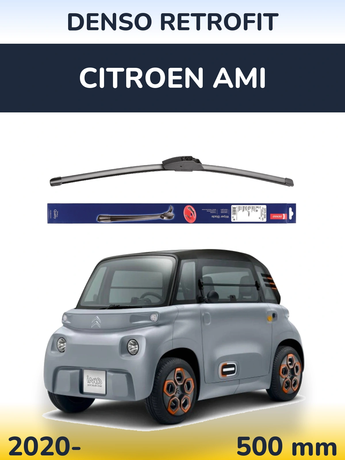 Přední stěrač Denso Retrofit 500 mm pro Citroen Ami 2020-2026
