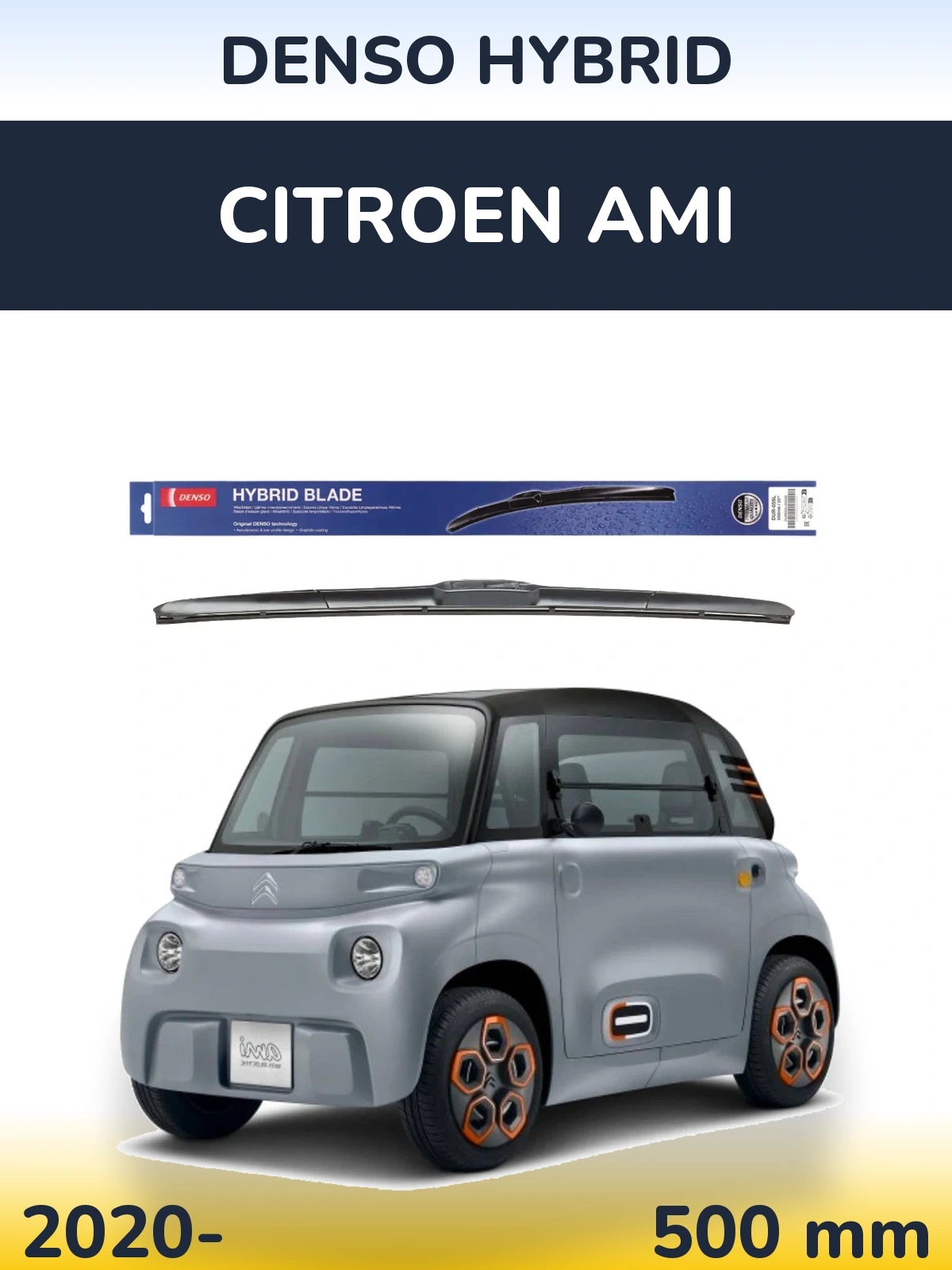 Přední stěrač Denso Hybrid 500 mm pro Citroen Ami 2020-2026