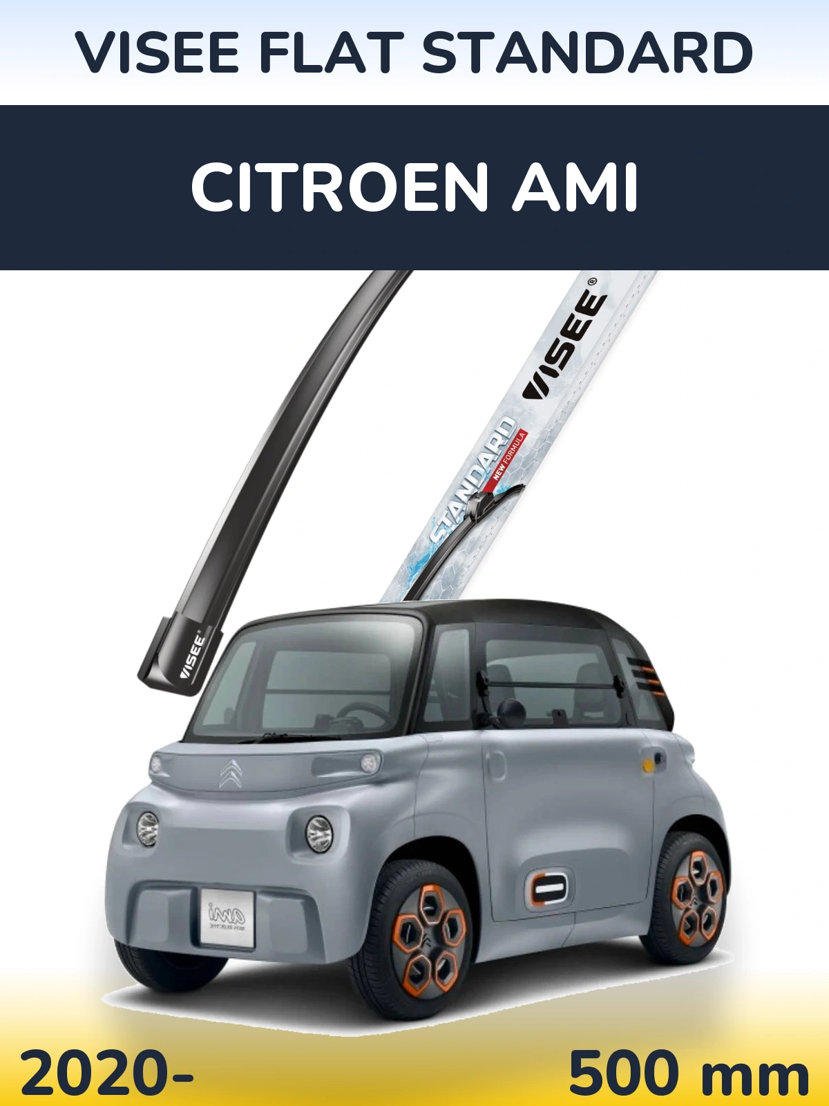 Přední stěrač VISEE FLAT STANDARD 500 mm pro Citroen Ami 2020-2026