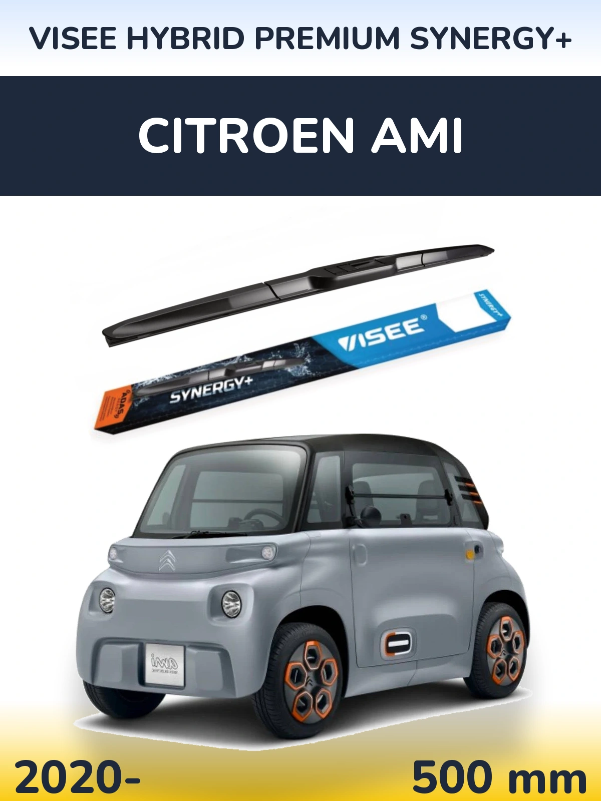 Přední stěrač VISEE HYBRID PREMIUM SYNERGY+ 500 mm pro Citroen Ami 2020-2026