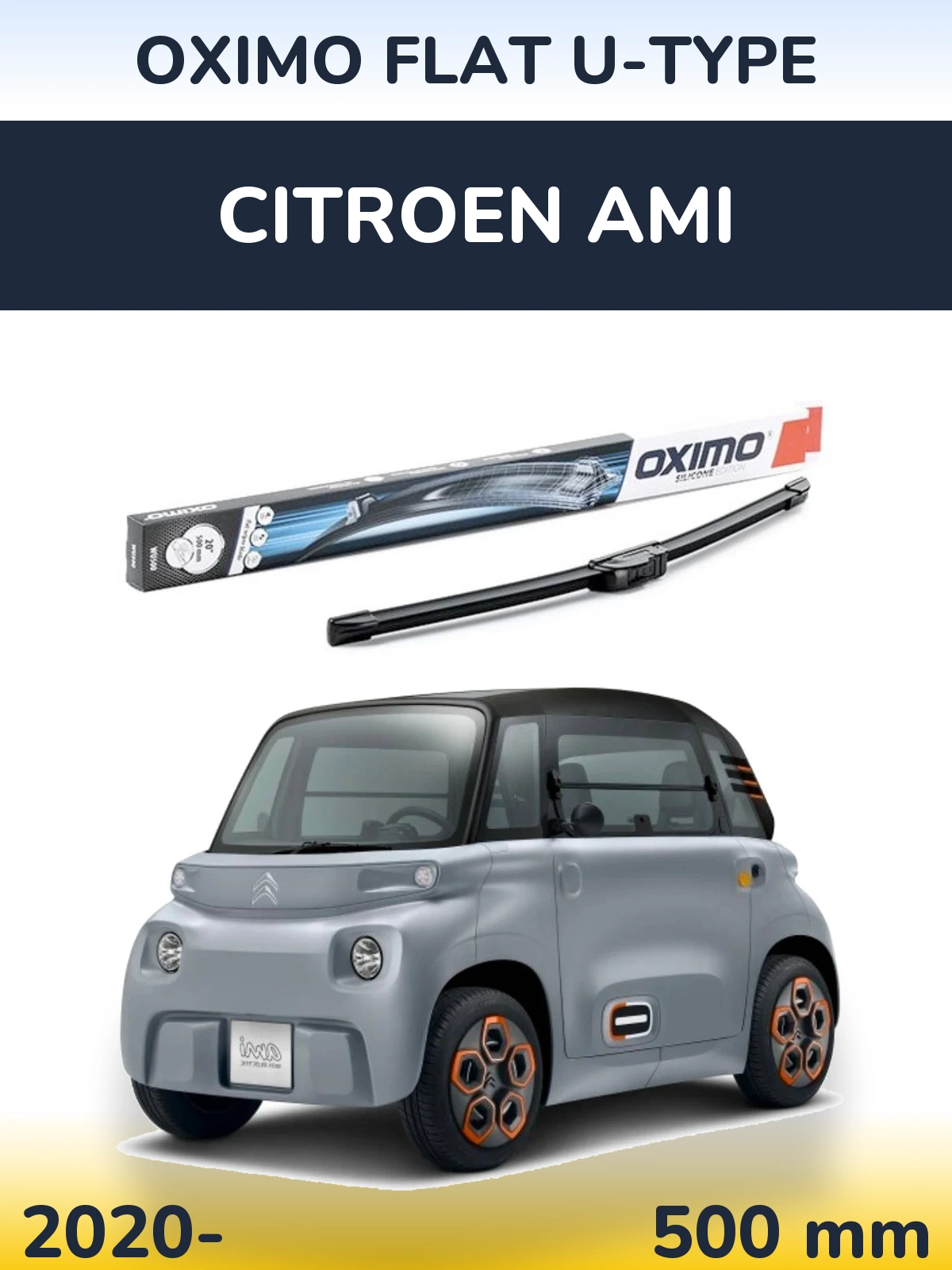 Přední stěrač Oximo Flat U-type 500 mm pro Citroen Ami 2020-2026