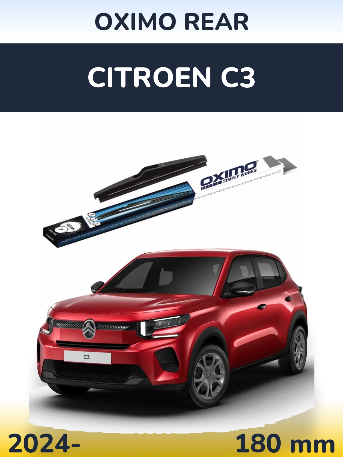Zadní stěrač Oximo Rear 180 mm pro Citroen C3 2024-2026