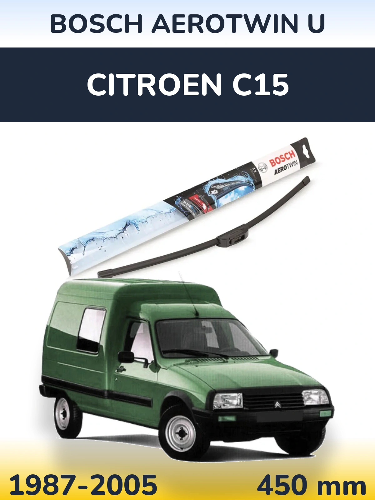 Přední stěrač BOSCH AeroTwin U 450 mm pro Citroen C15 1987-2005
