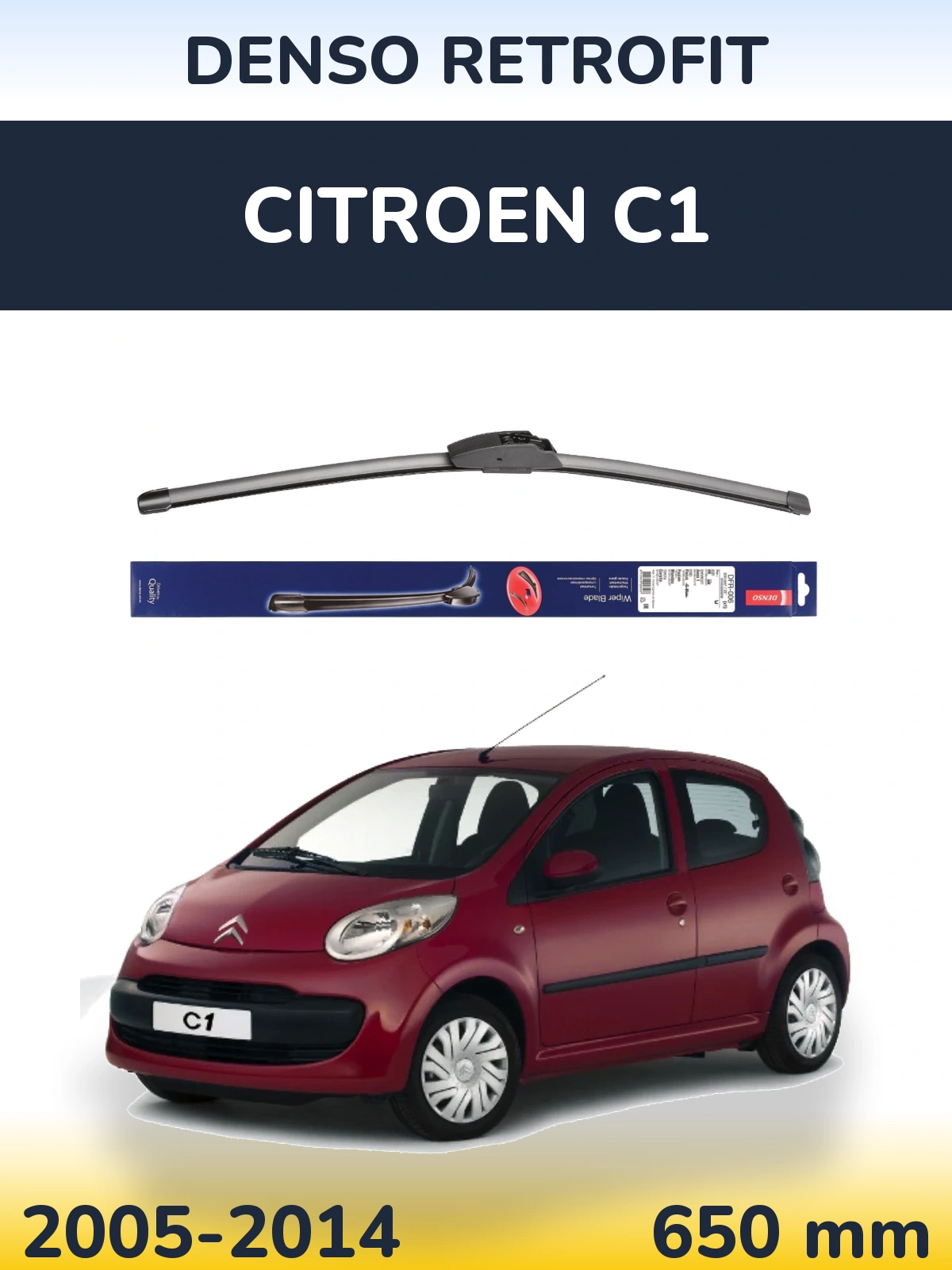Přední stěrač Denso Retrofit 650 mm pro Citroen C1 2005-2014