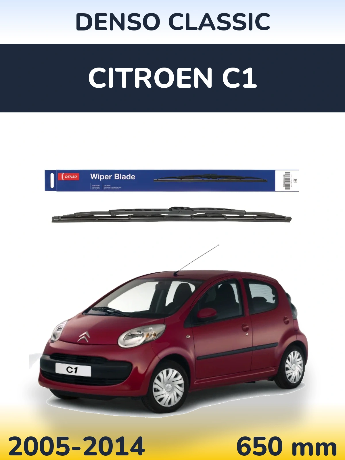 Přední stěrač Denso Classic 650 mm pro Citroen C1 2005-2014