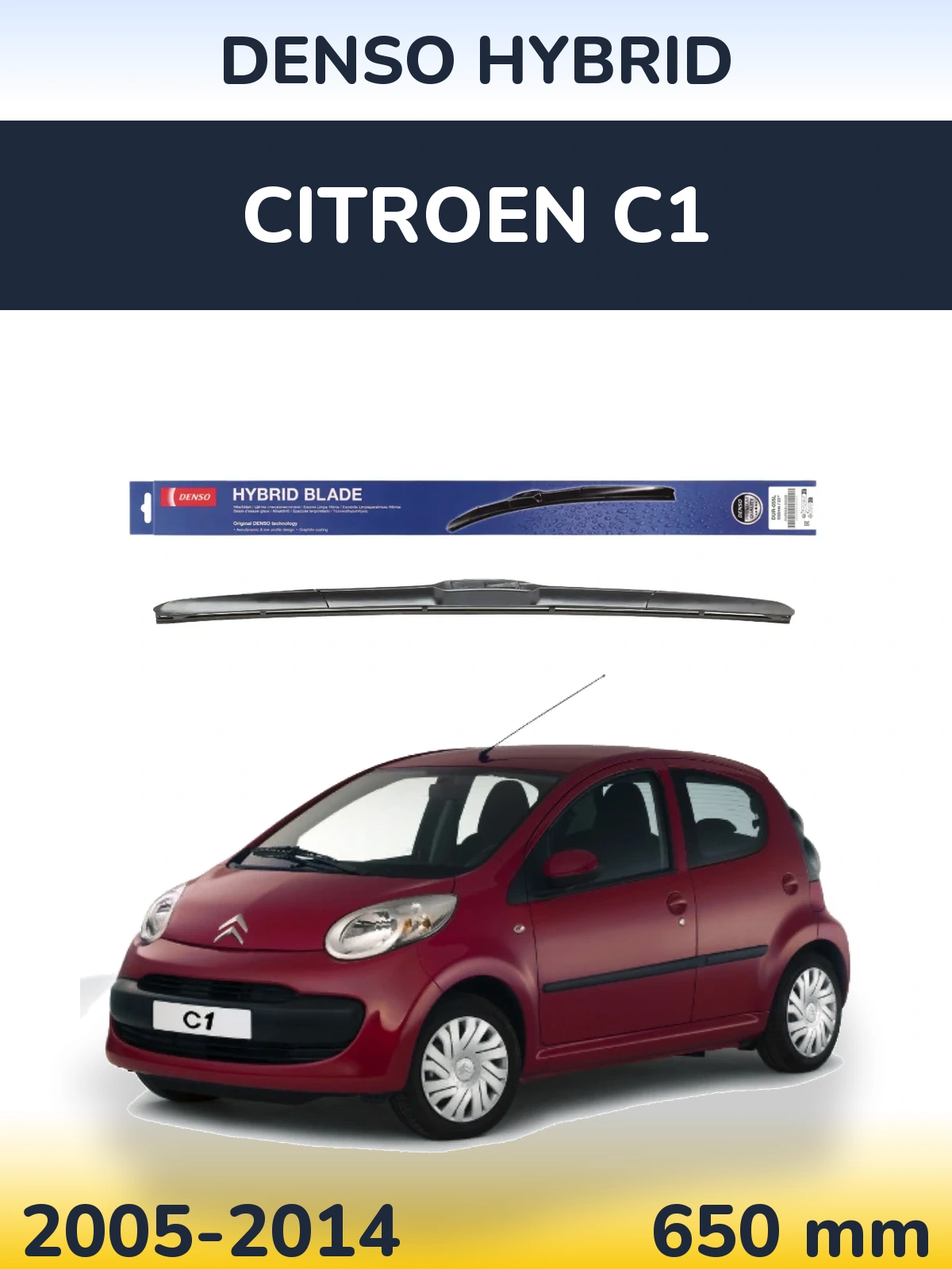 Přední stěrač Denso Hybrid 650 mm pro Citroen C1 2005-2014