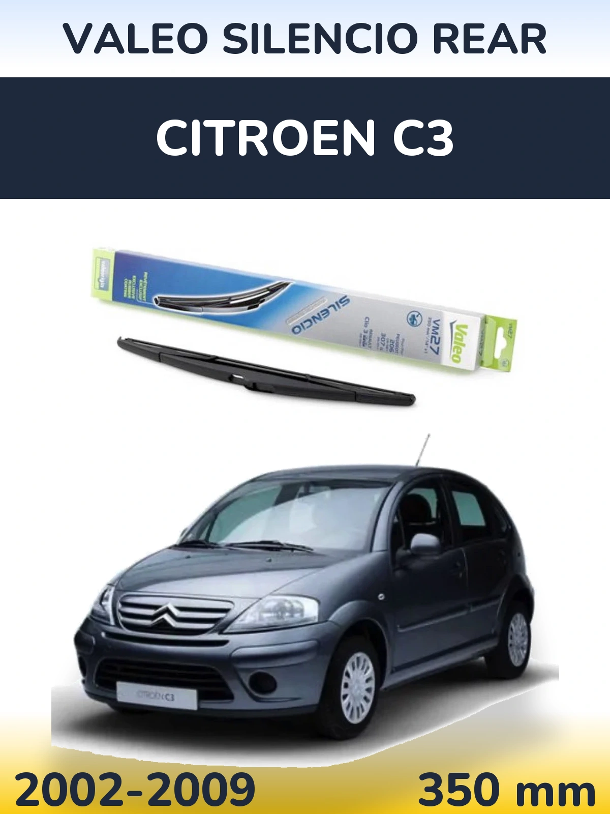 Zadní stěrač Valeo Silencio Rear 350 mm pro Citroen C3 2002-2009