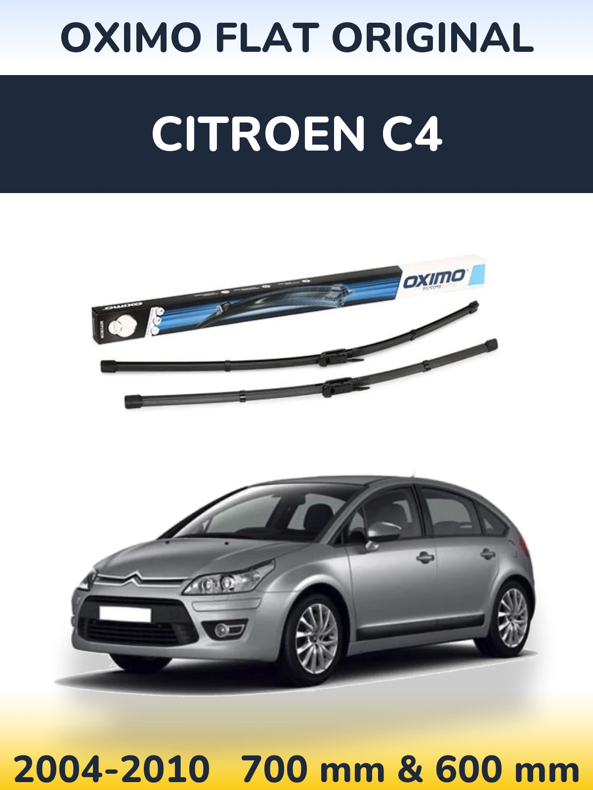 Sada předních stěračů Oximo Flat Original 700 a 600 mm pro Citroen C4 2004-2010