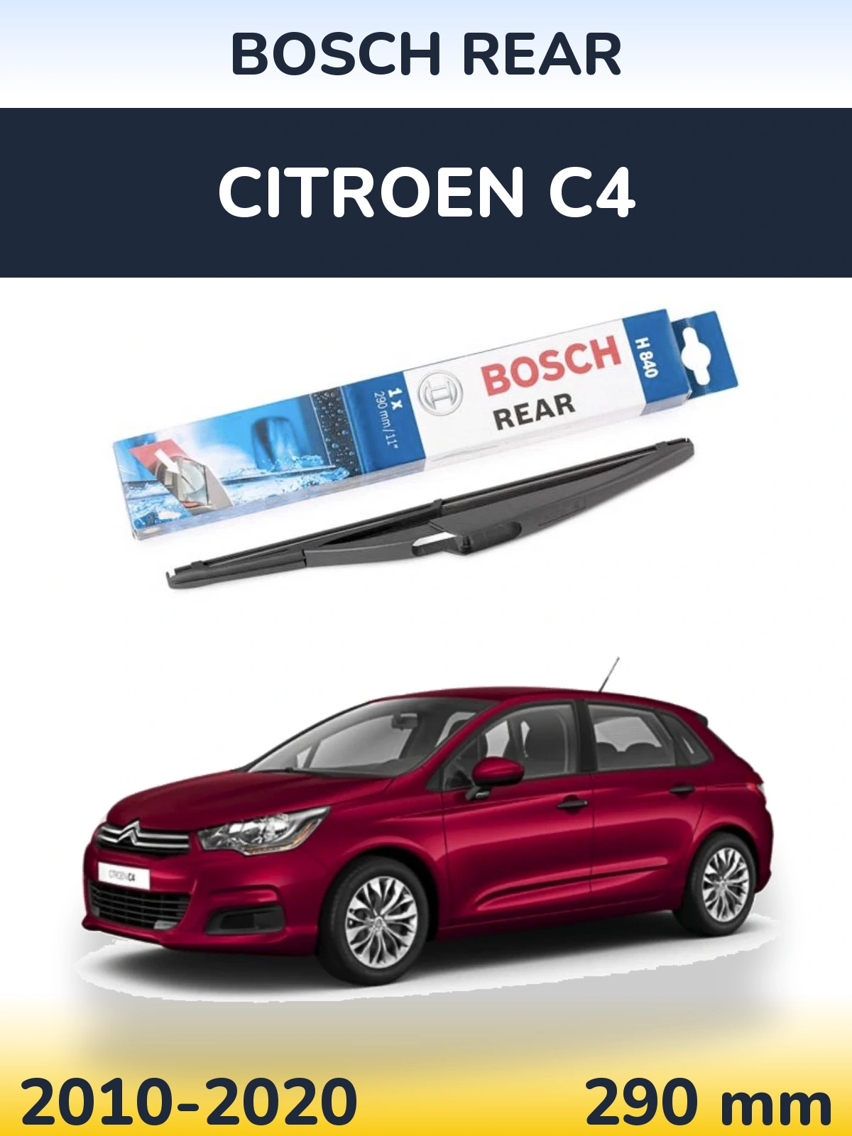 Zadní stěrač BOSCH Rear 290 mm pro Citroen C4 2010-2020