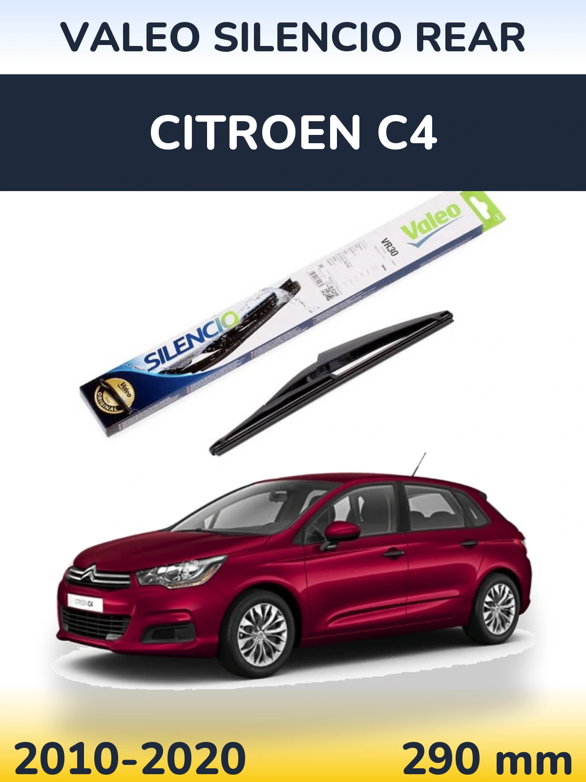 Zadní stěrač Valeo Silencio Rear 290 mm pro Citroen C4 2010-2020